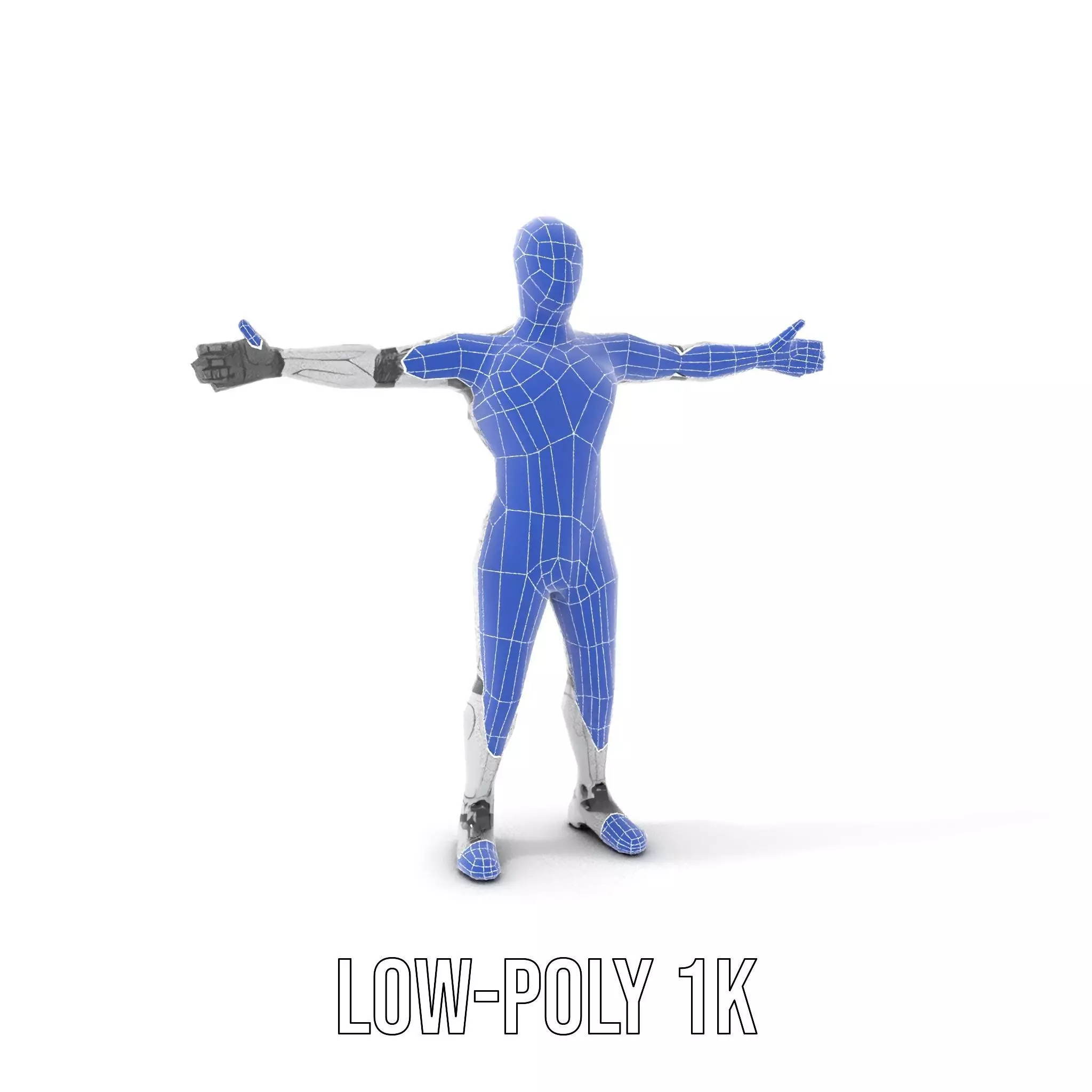 Futuristic Android Robot Model Pack with LED Details Low-poly 3D model_28