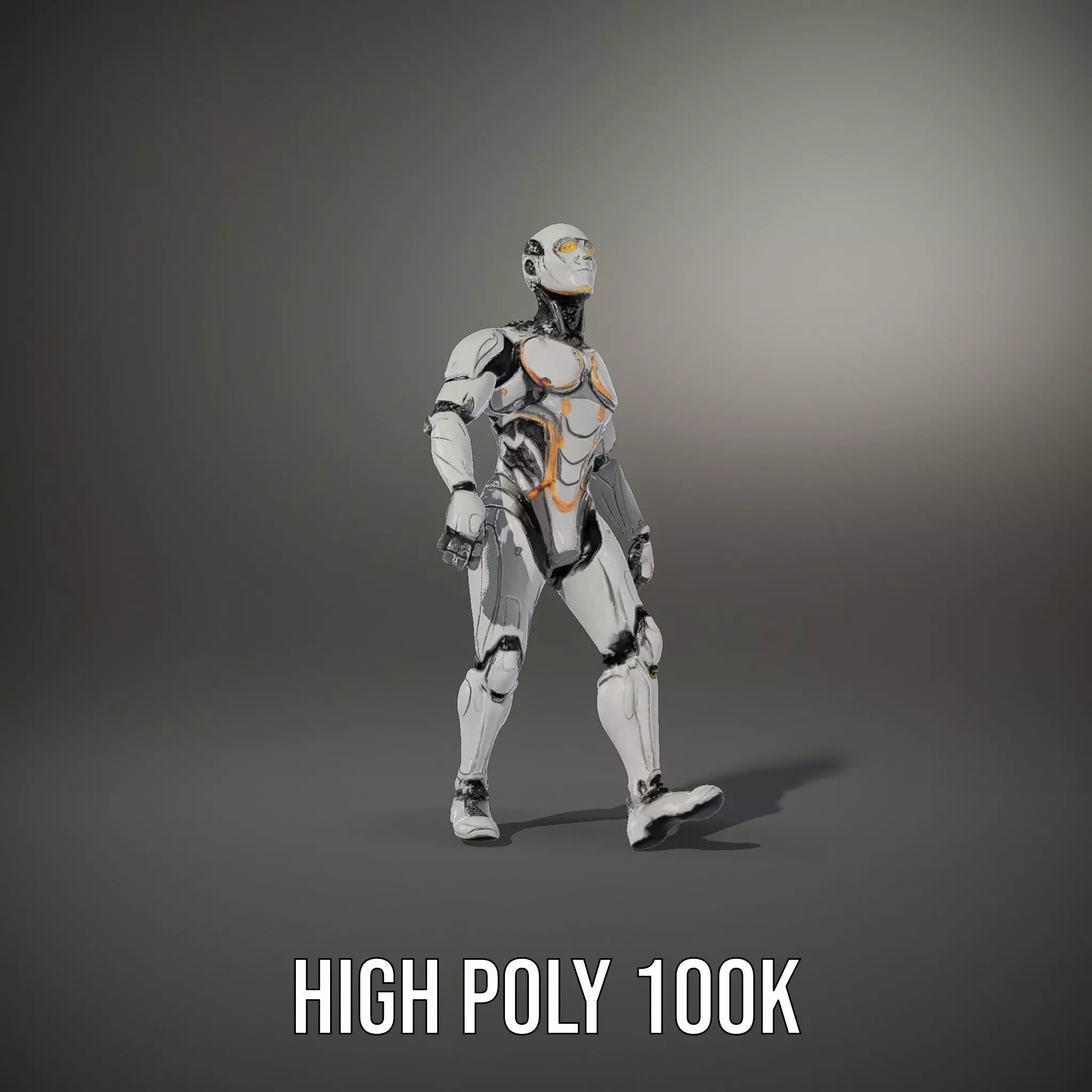 Futuristic Android Robot Model Pack with LED Details Low-poly 3D model_20