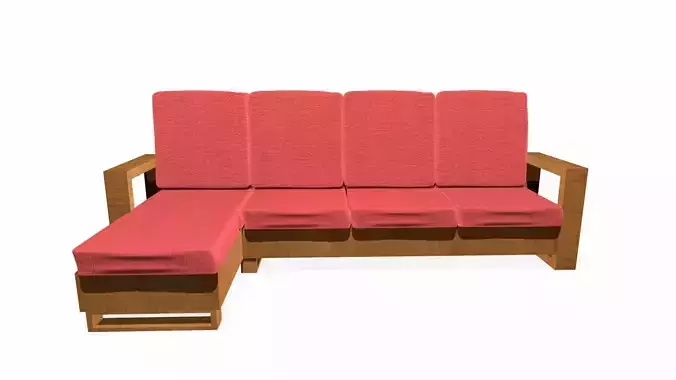 L Shape Sofa PBR Textured Low-poly 3D model