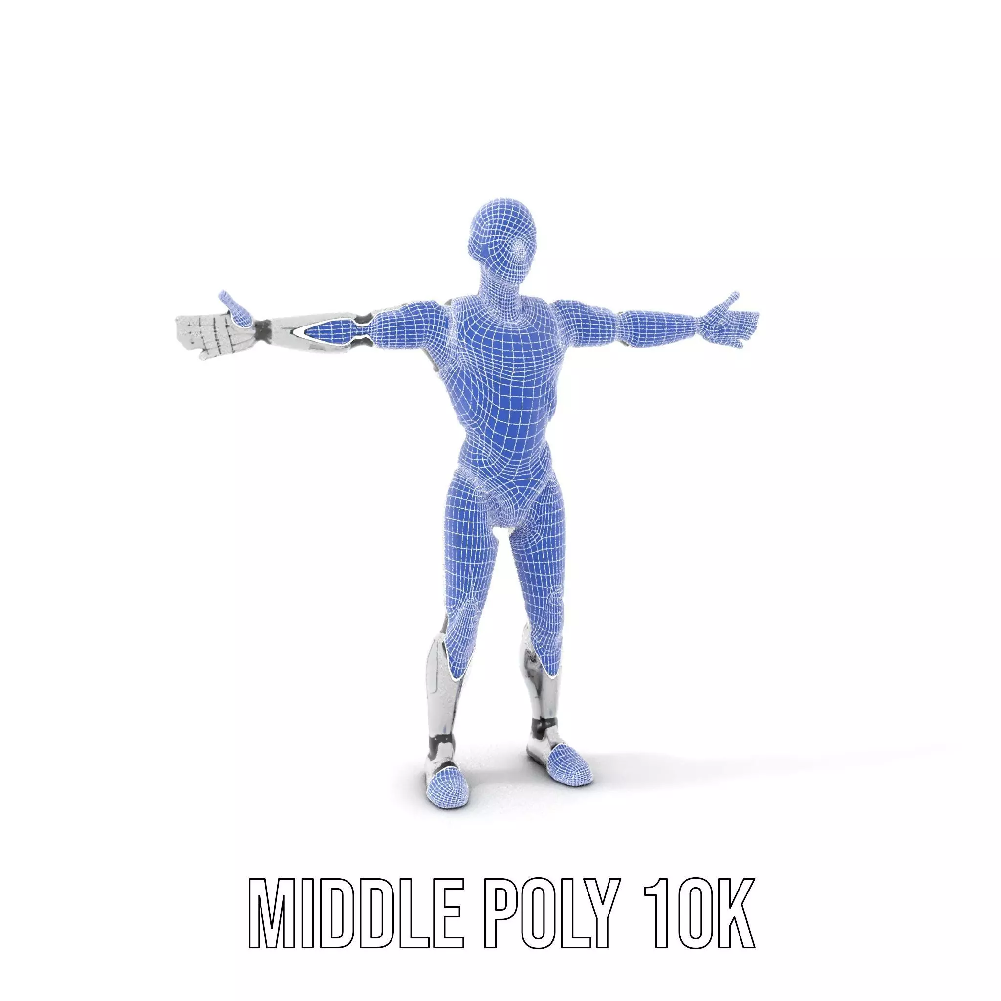 Futuristic Android Model Pack with Articulated Joints Low-poly 3D model_9