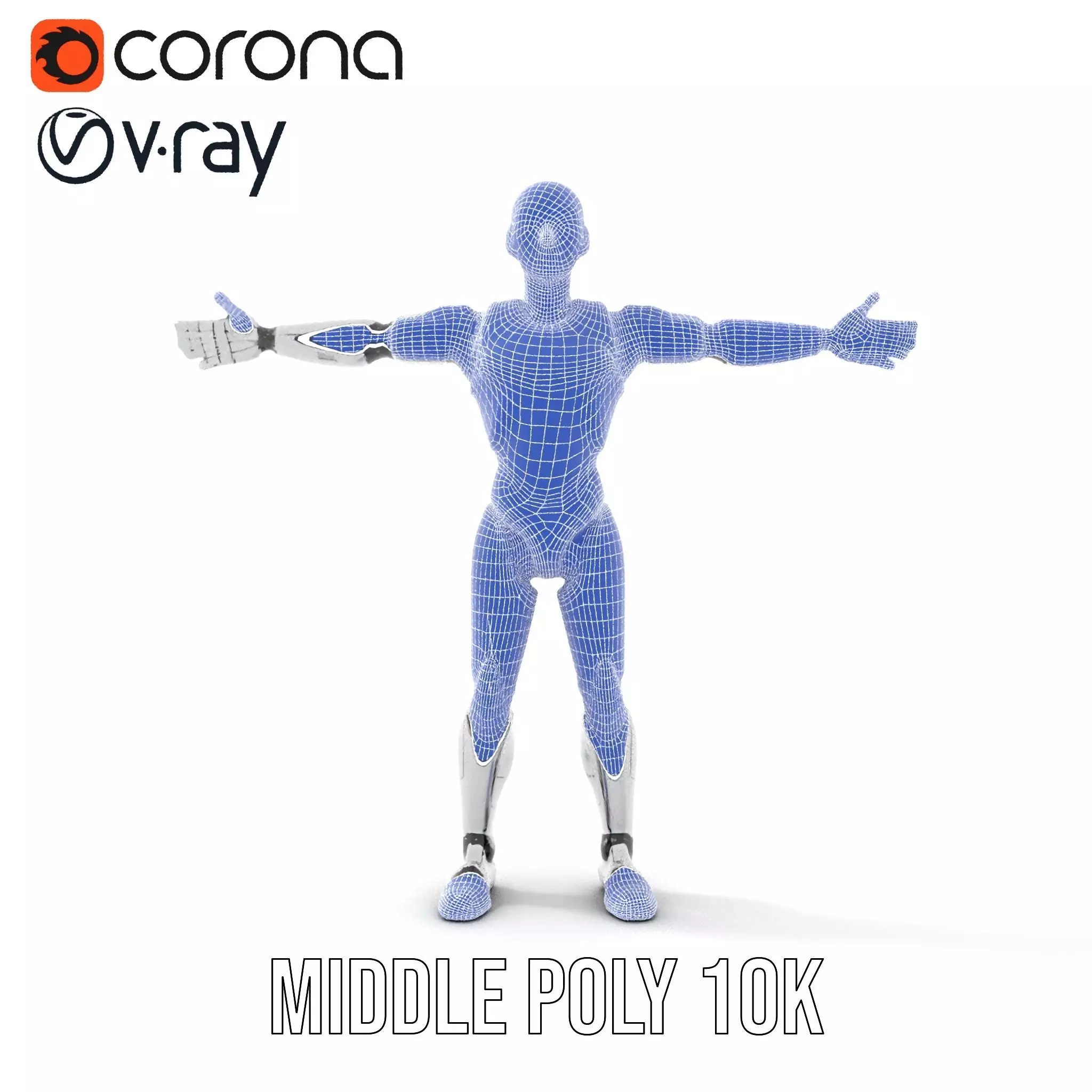 Futuristic Android Model Pack with Articulated Joints Low-poly 3D model_26