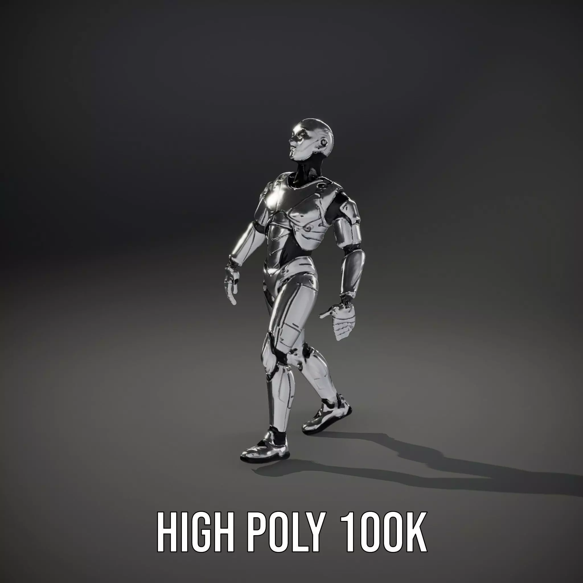 Futuristic Android Model Pack with Articulated Joints Low-poly 3D model_17