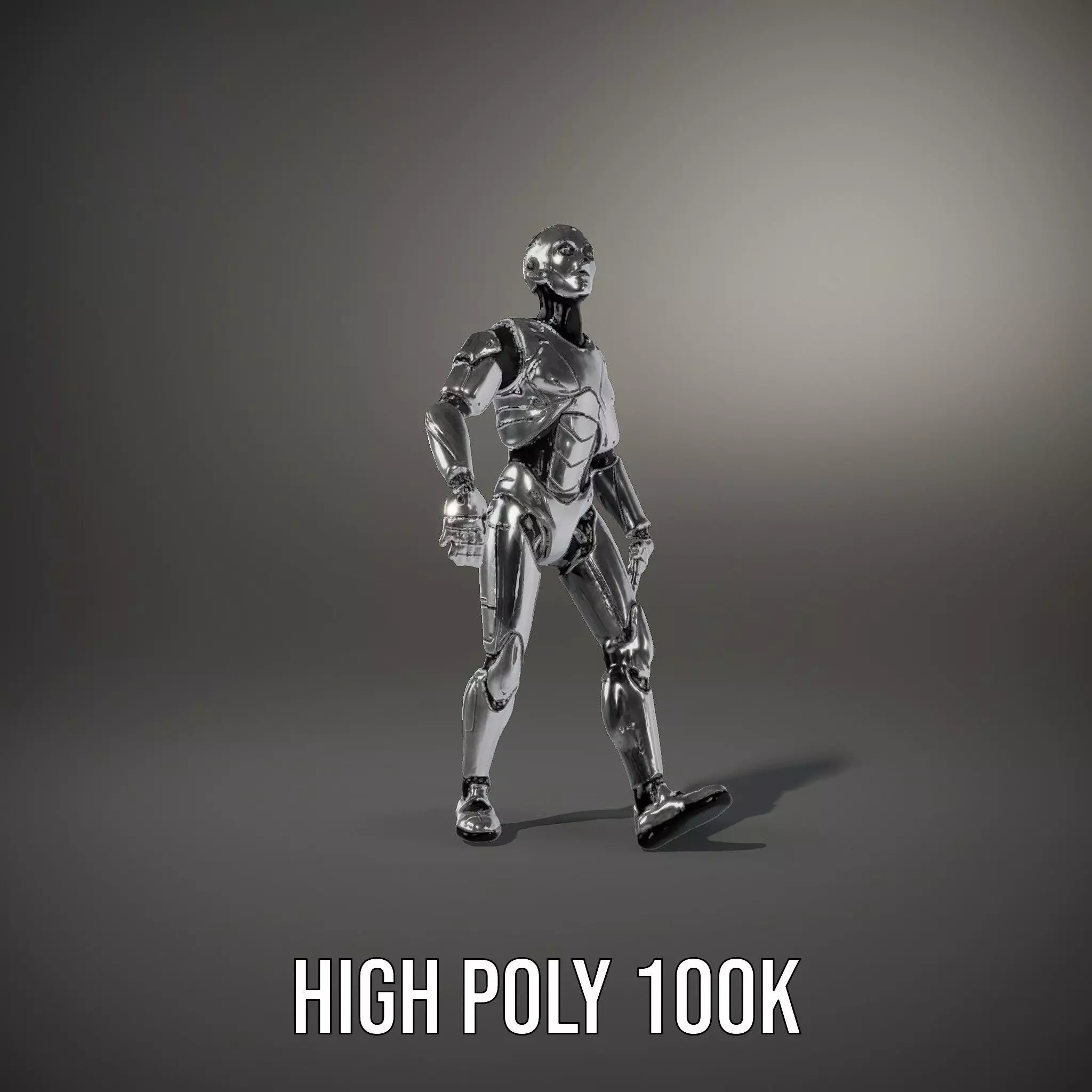 Futuristic Android Model Pack with Articulated Joints Low-poly 3D model_14