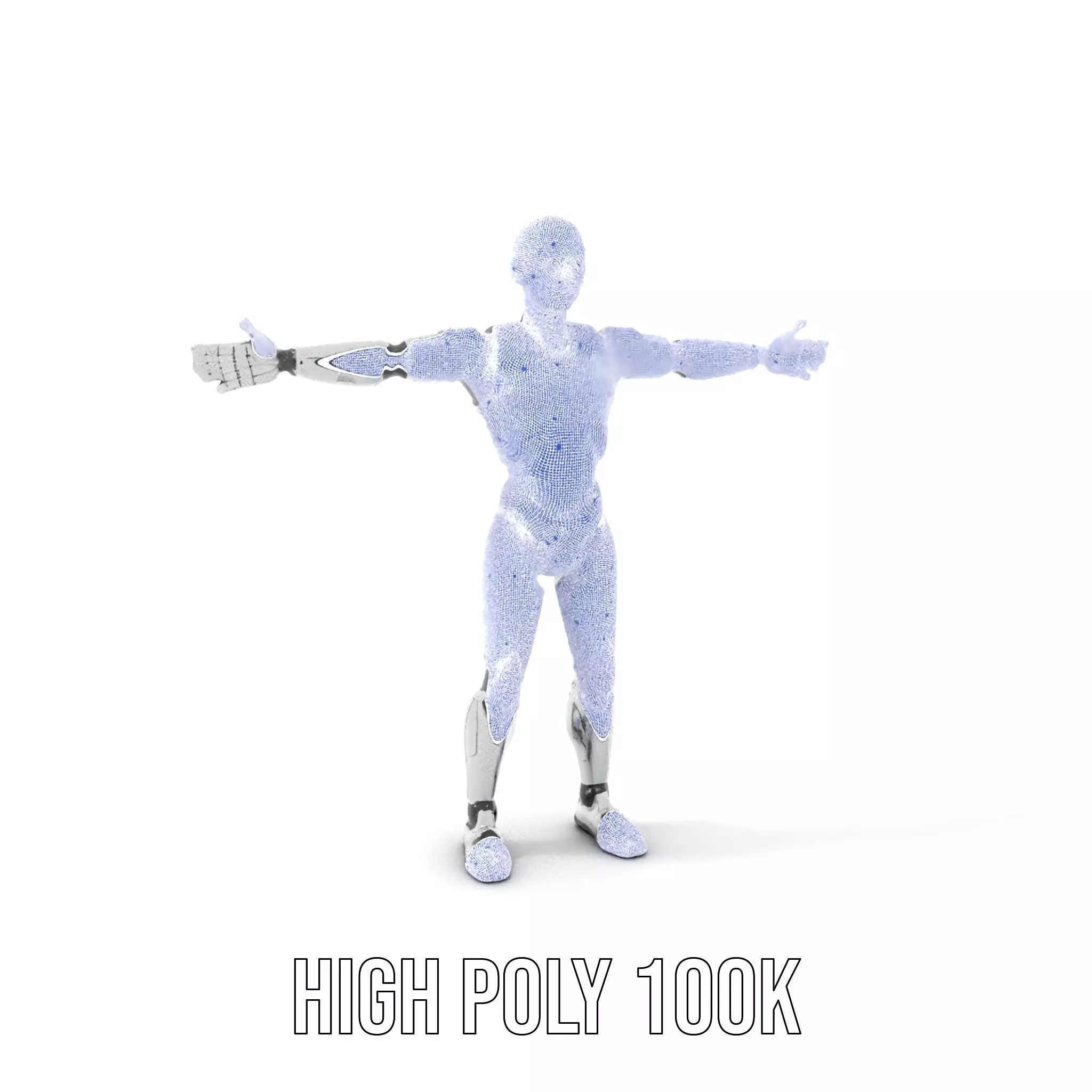 Futuristic Android Model Pack with Articulated Joints Low-poly 3D model_4