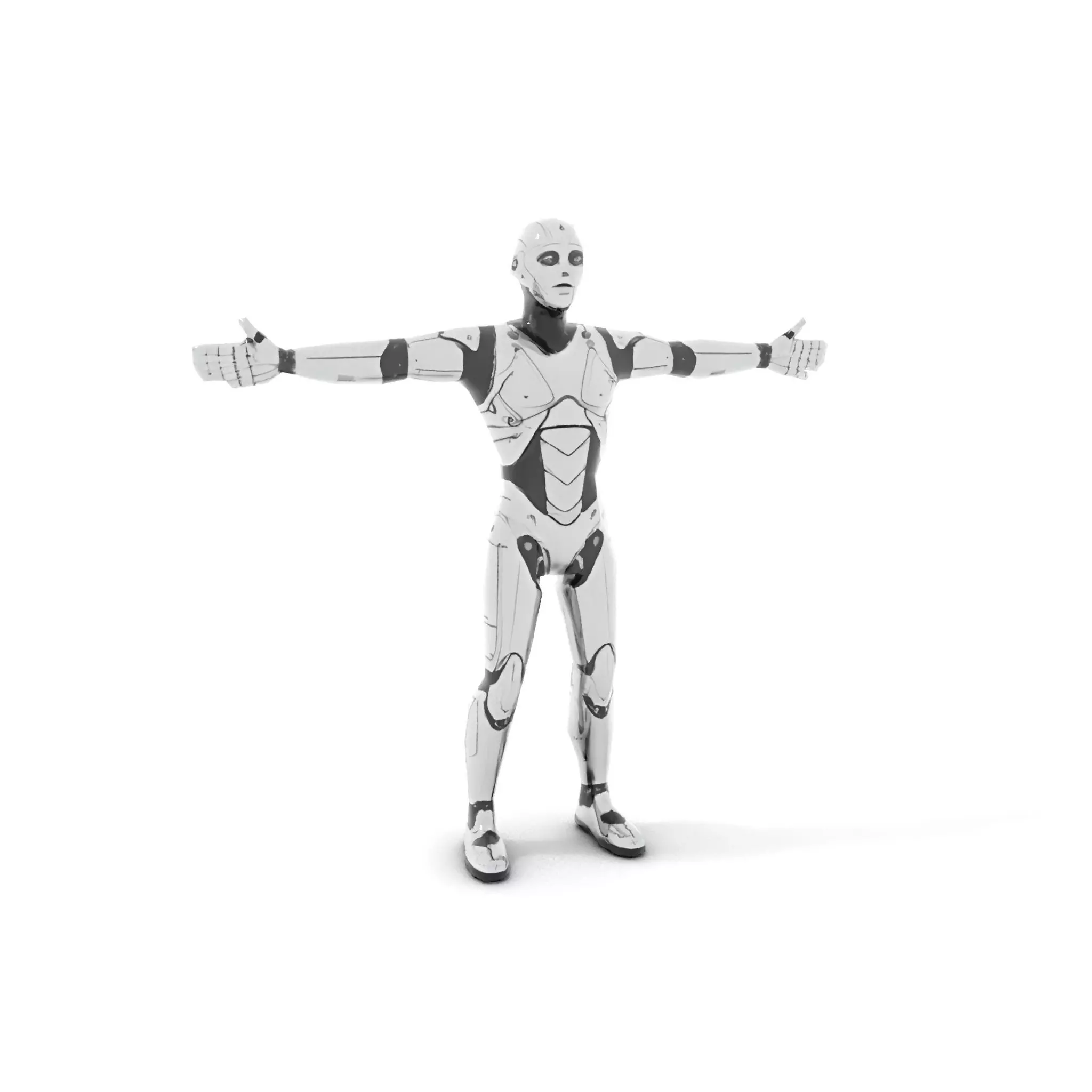 Futuristic Android Model Pack with Articulated Joints Low-poly 3D model_24