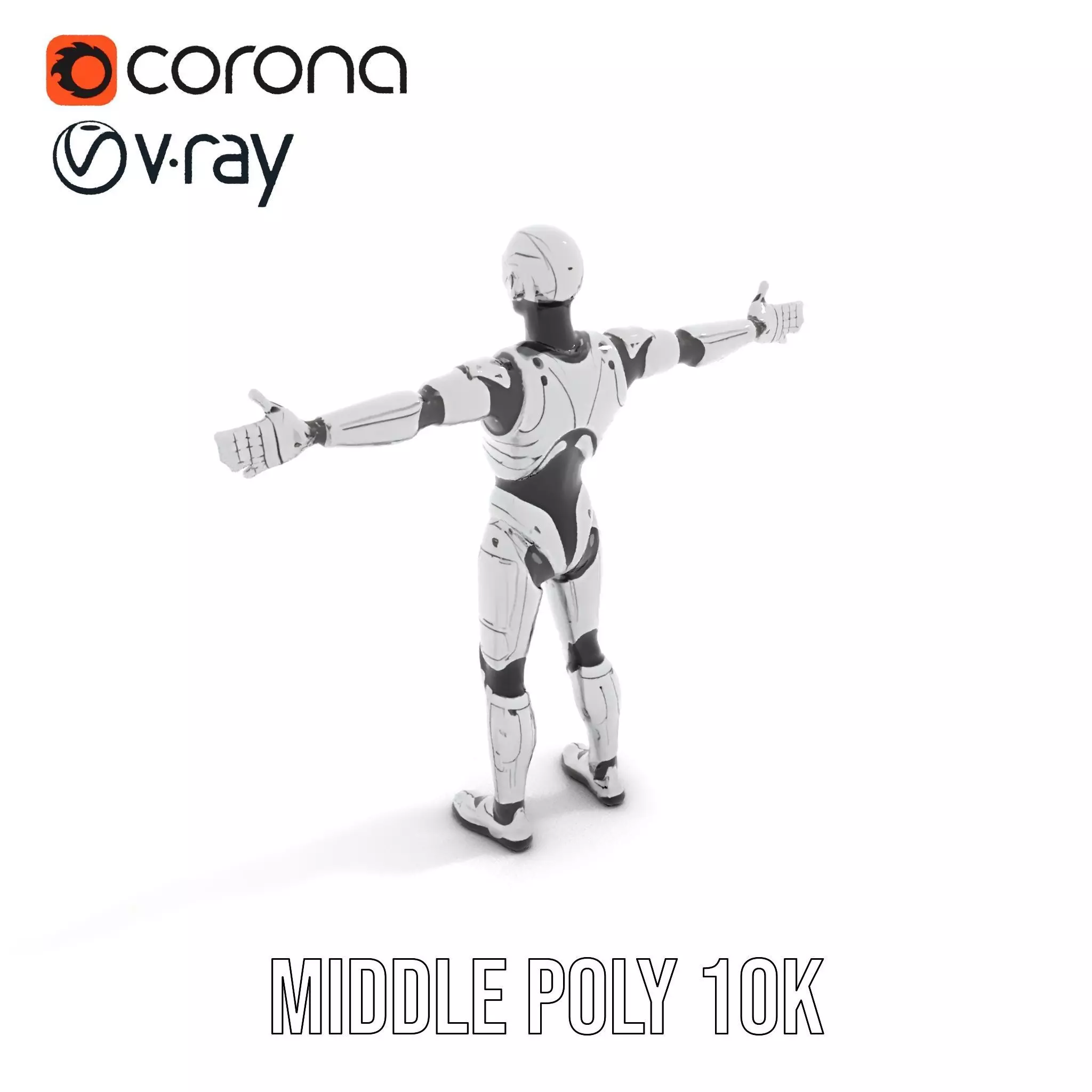 Futuristic Android Model Pack with Articulated Joints Low-poly 3D model_21