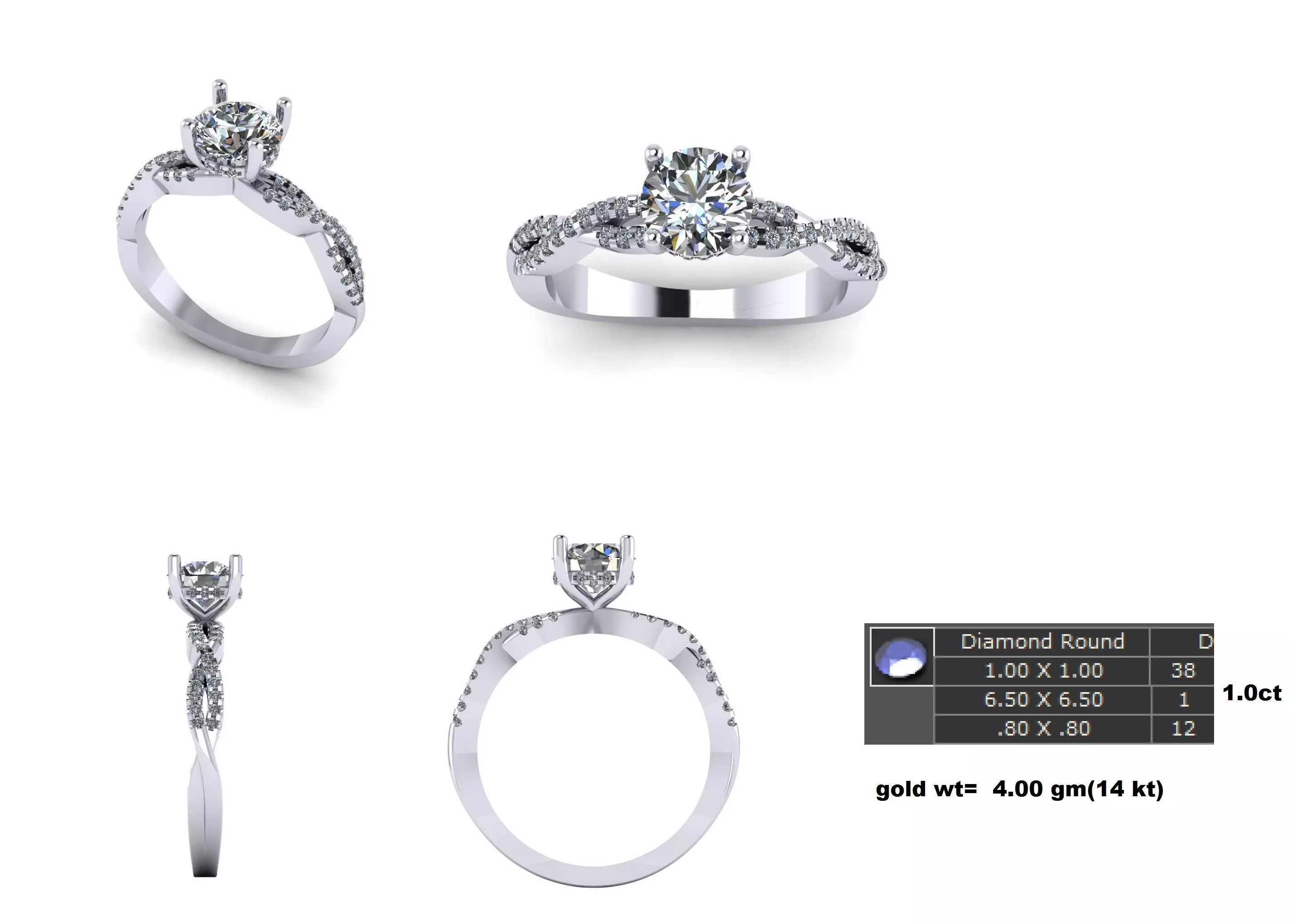 Engagement Ring 3D print model_2