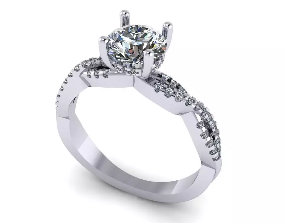 Engagement Ring 3D print model_0