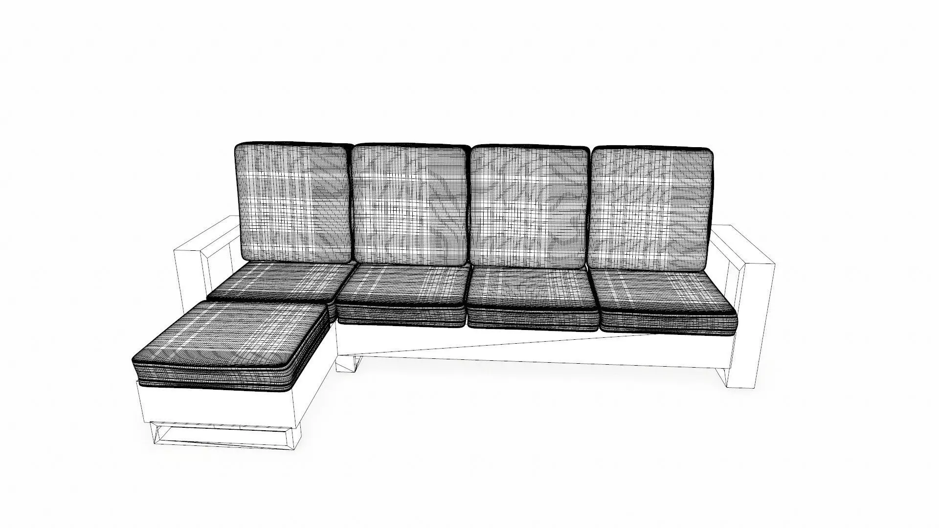 L Shape Sofa PBR Textured Low-poly 3D model_10