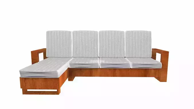 L Shape Sofa PBR Textured Low-poly 3D model