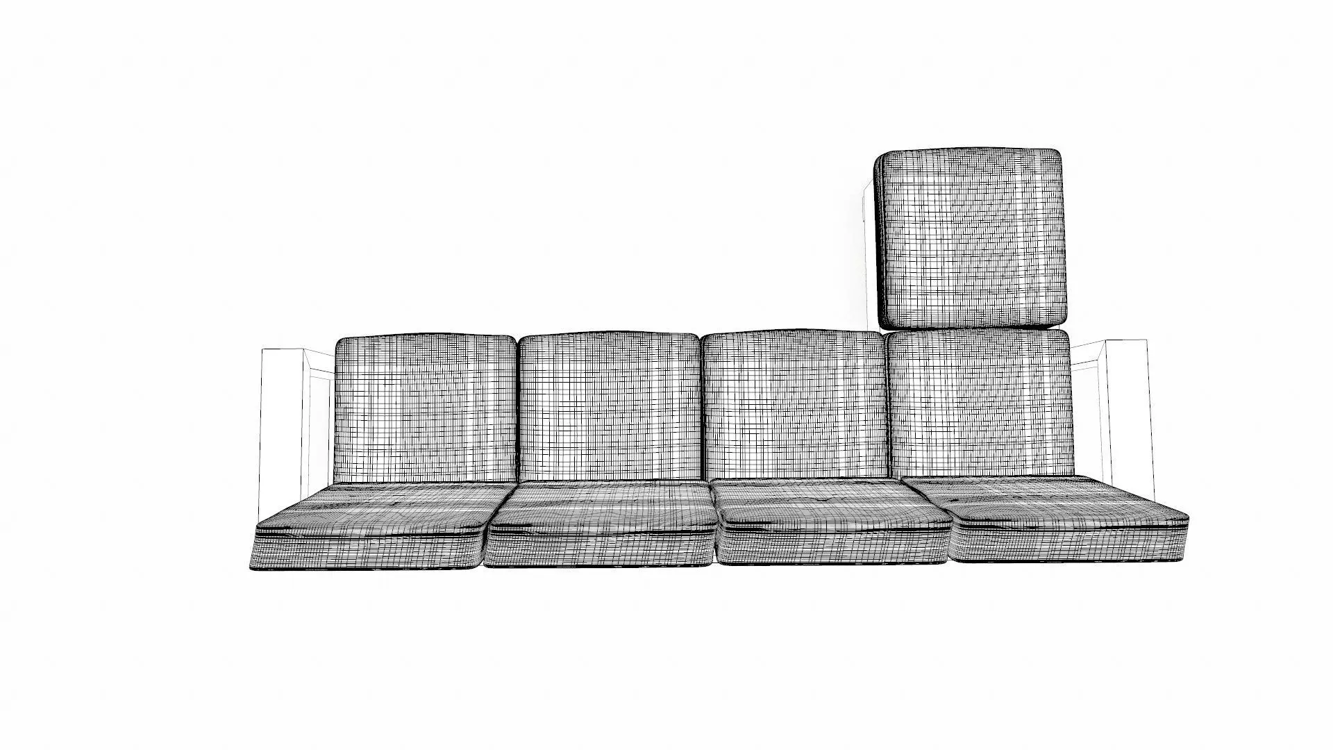 L Shape Sofa PBR Textured Low-poly 3D model_8