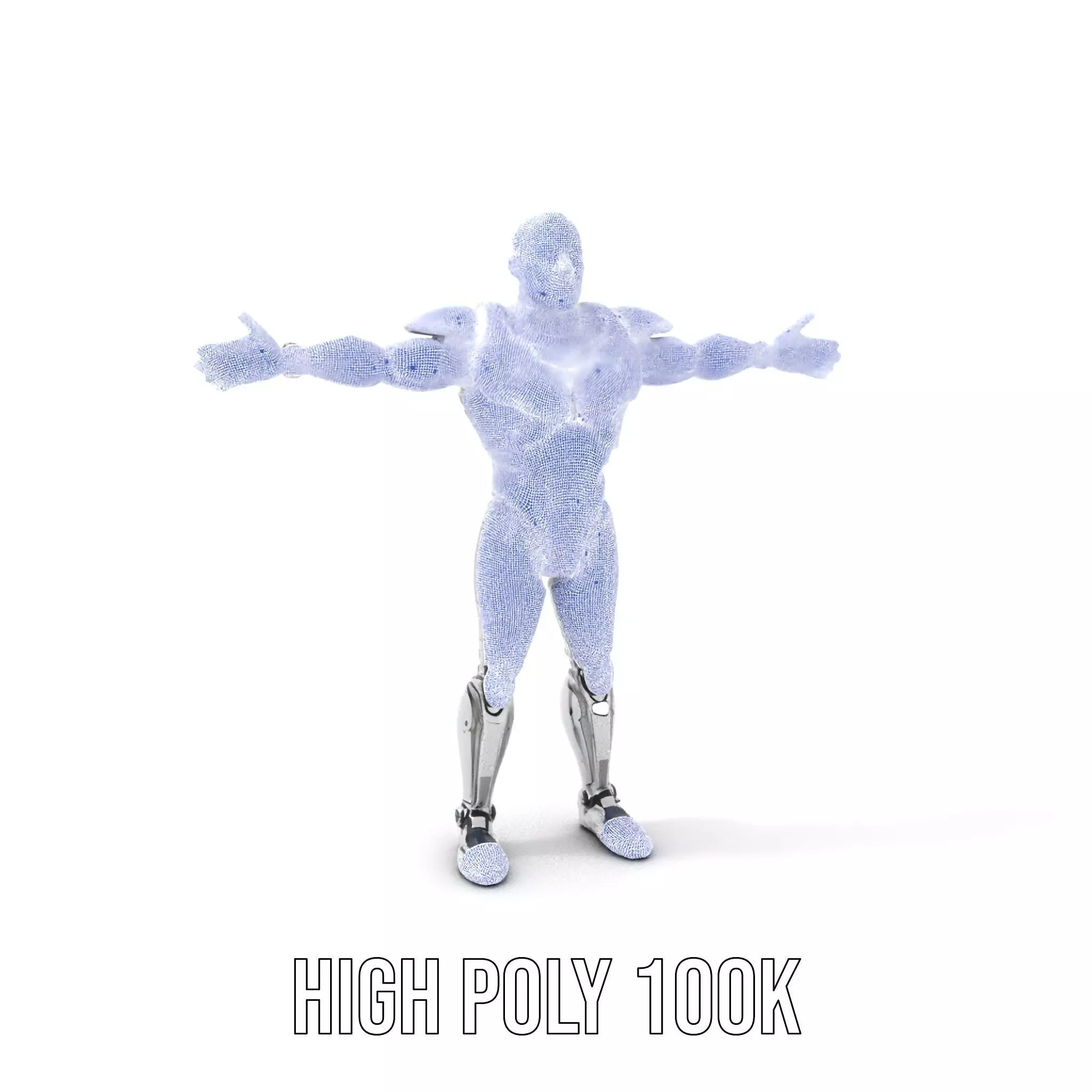 Futuristic Humanoid Robot Model Pack Low-poly 3D model_4