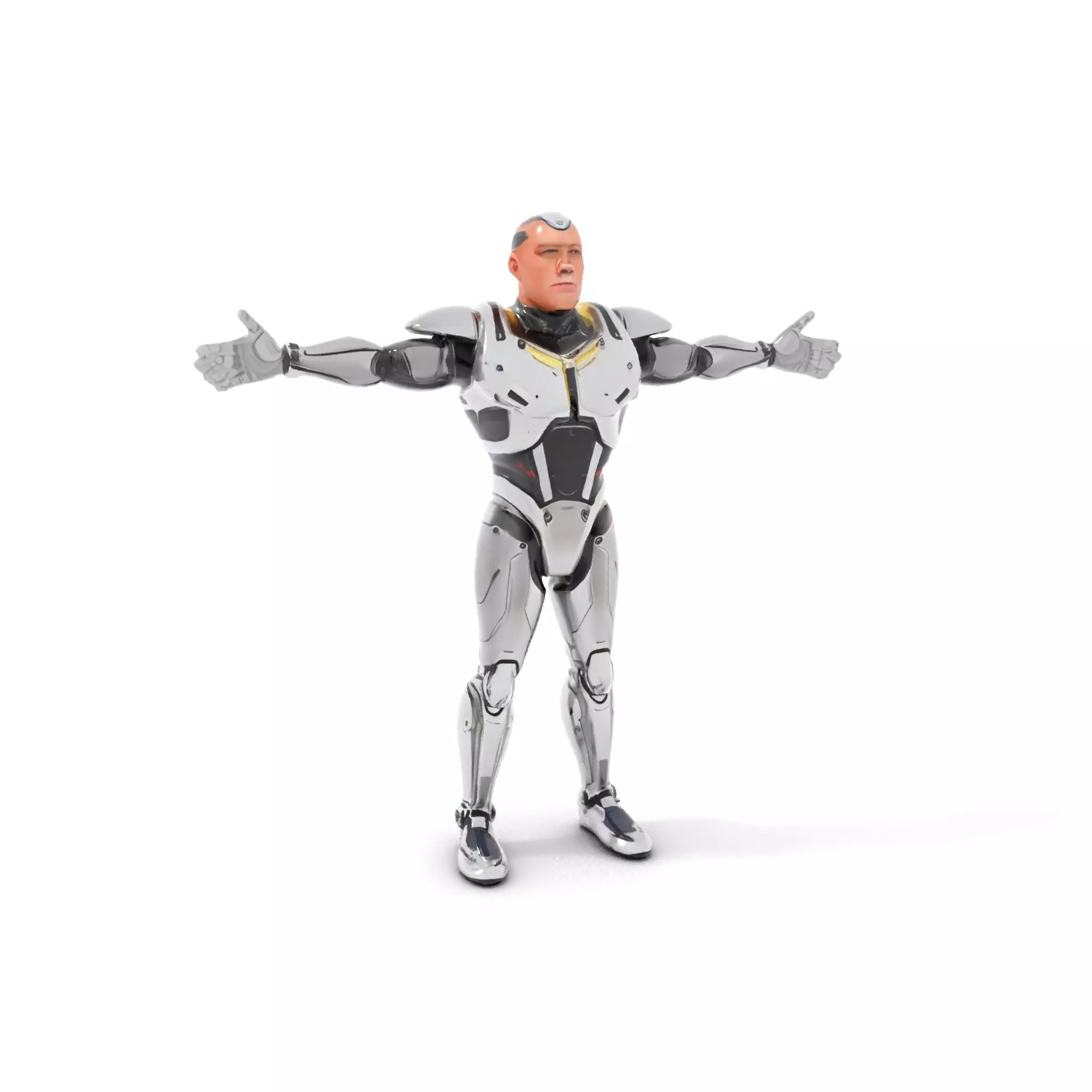 Futuristic Humanoid Robot Model Pack Low-poly 3D model_6
