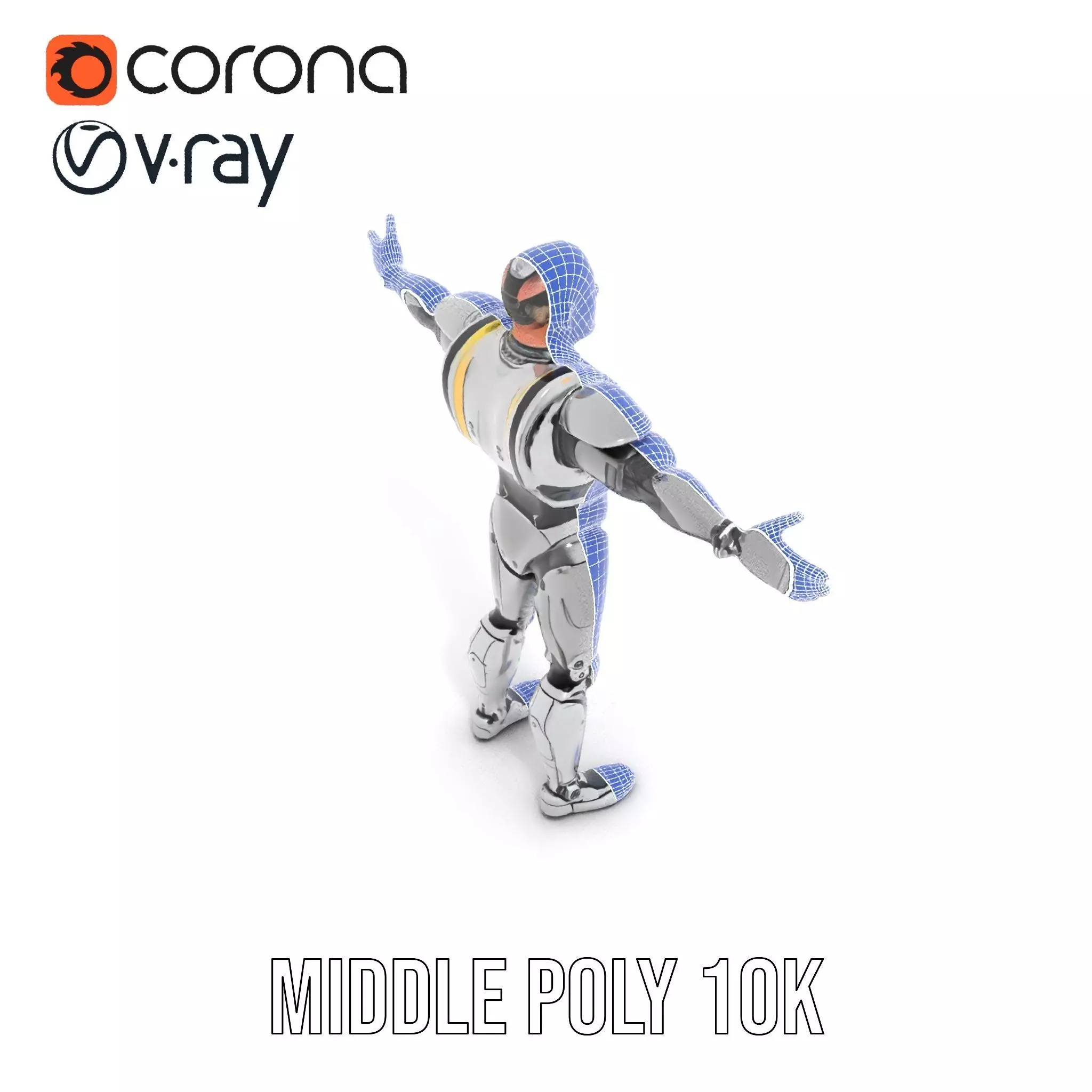 Futuristic Humanoid Robot Model Pack Low-poly 3D model_30