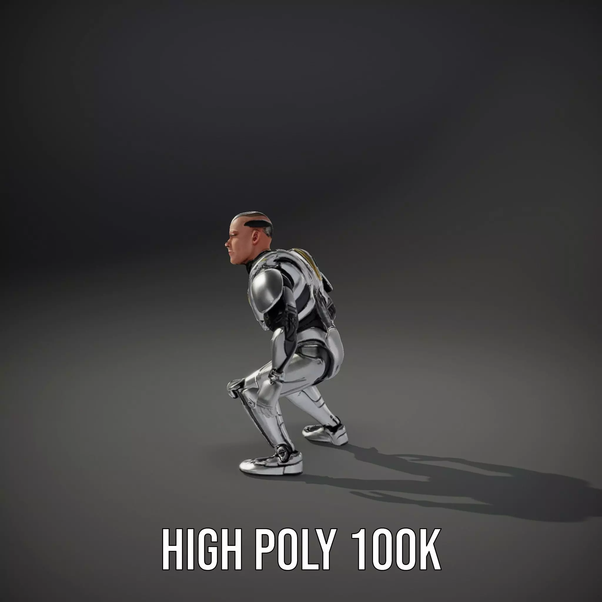Futuristic Humanoid Robot Model Pack Low-poly 3D model_9