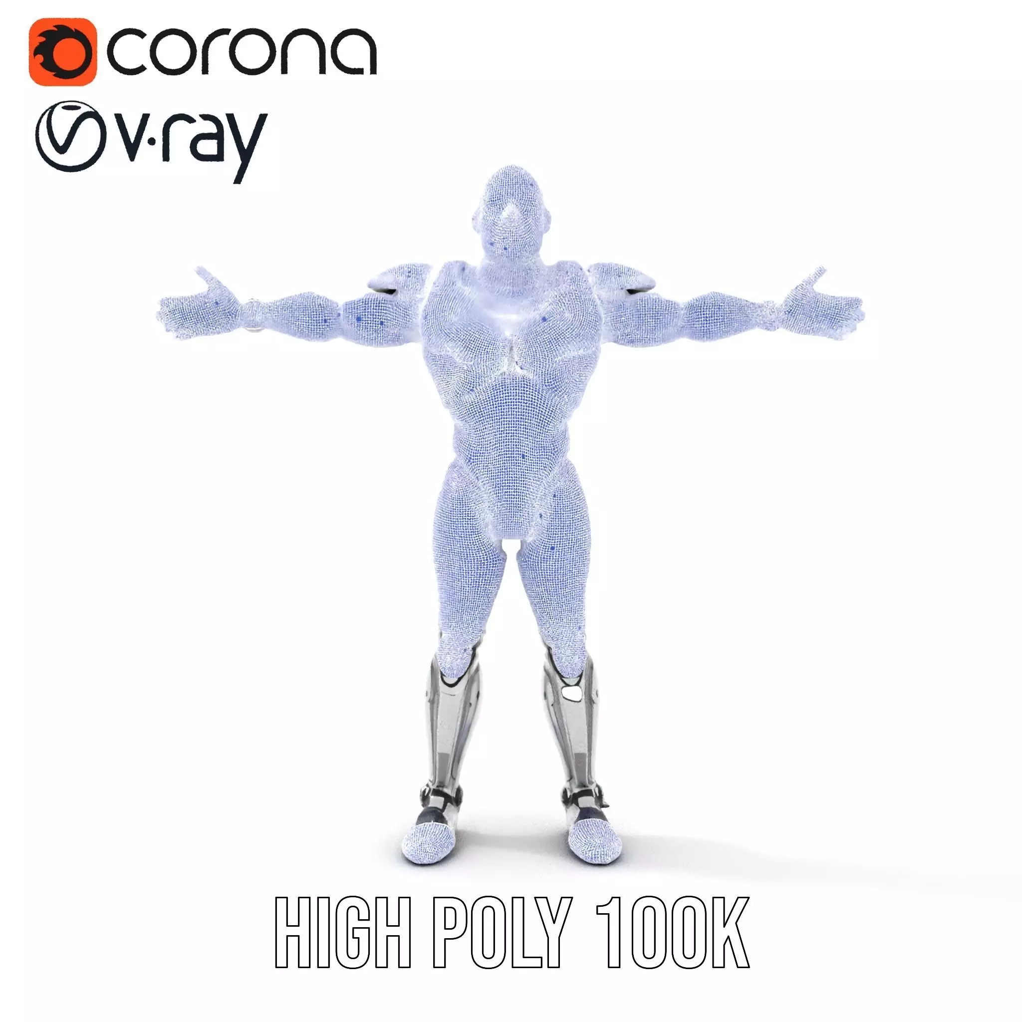 Futuristic Humanoid Robot Model Pack Low-poly 3D model_32