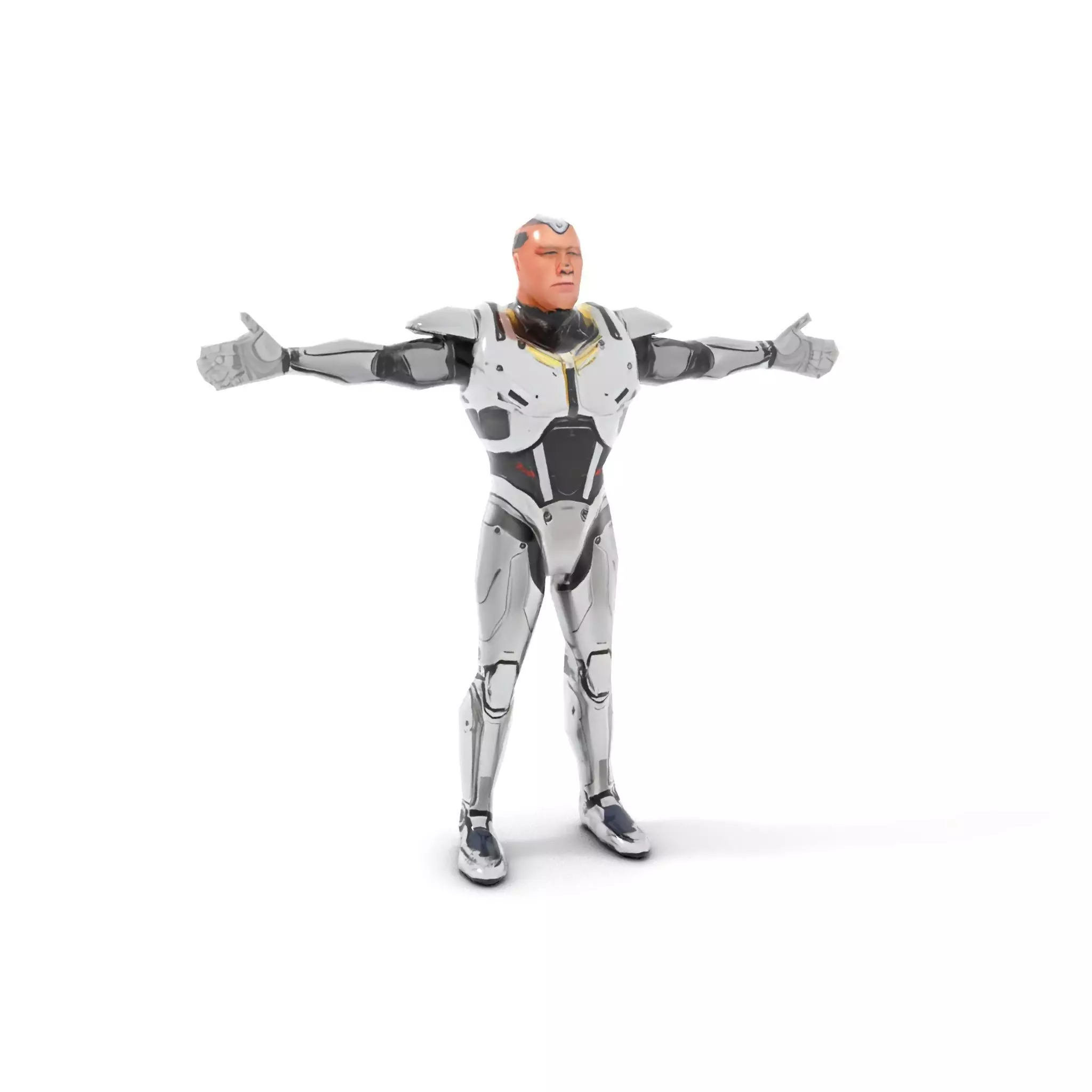 Futuristic Humanoid Robot Model Pack Low-poly 3D model_17
