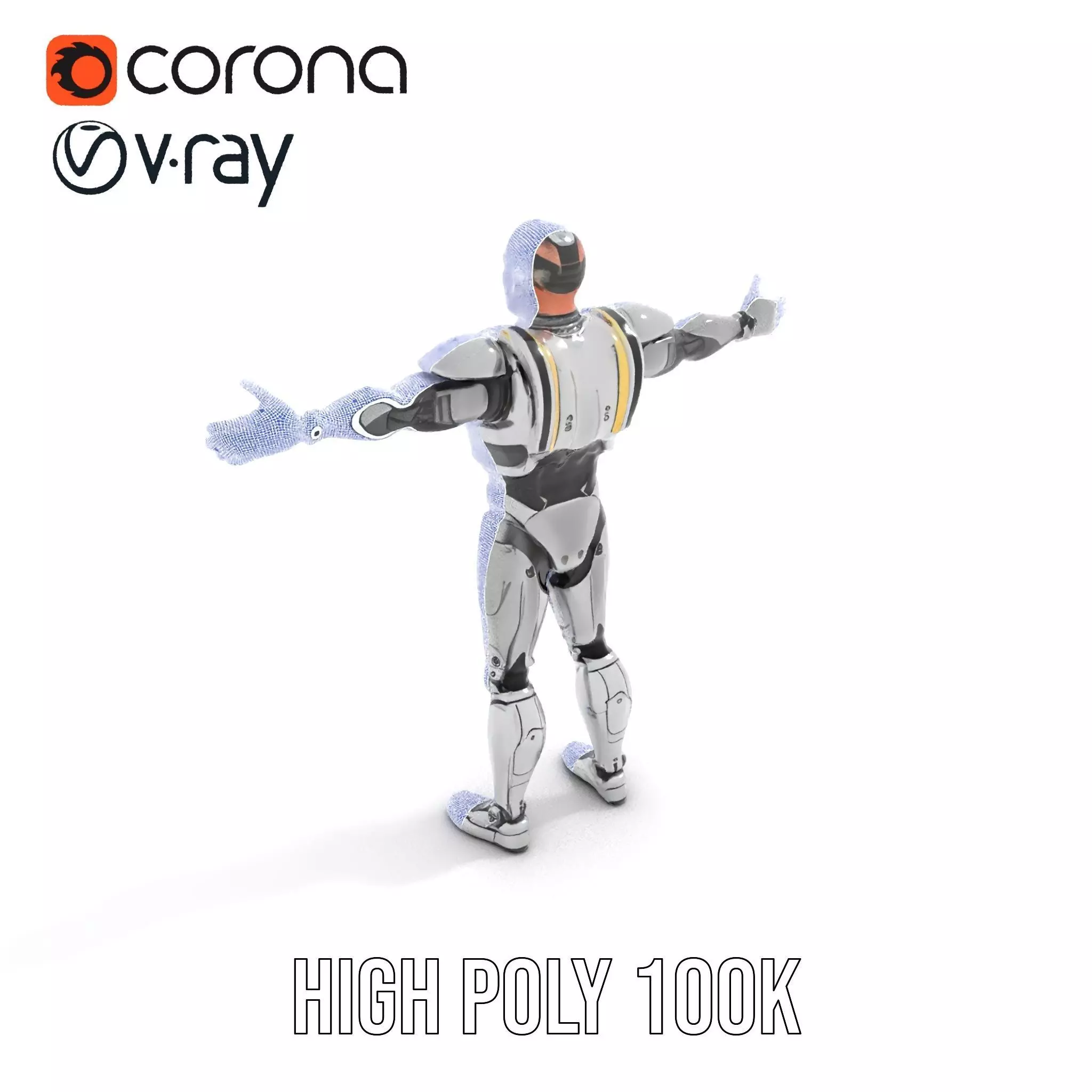 Futuristic Humanoid Robot Model Pack Low-poly 3D model_29