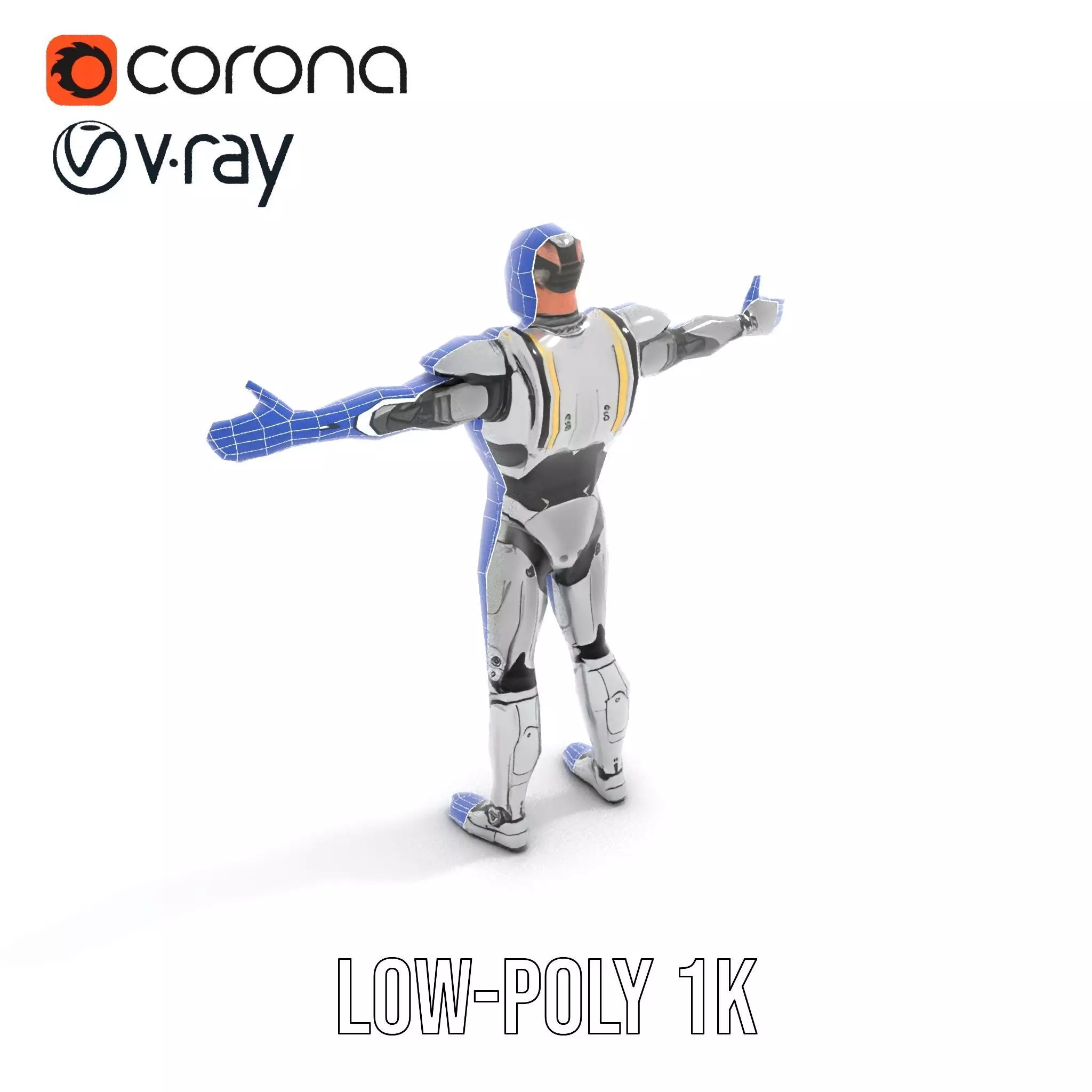 Futuristic Humanoid Robot Model Pack Low-poly 3D model_31