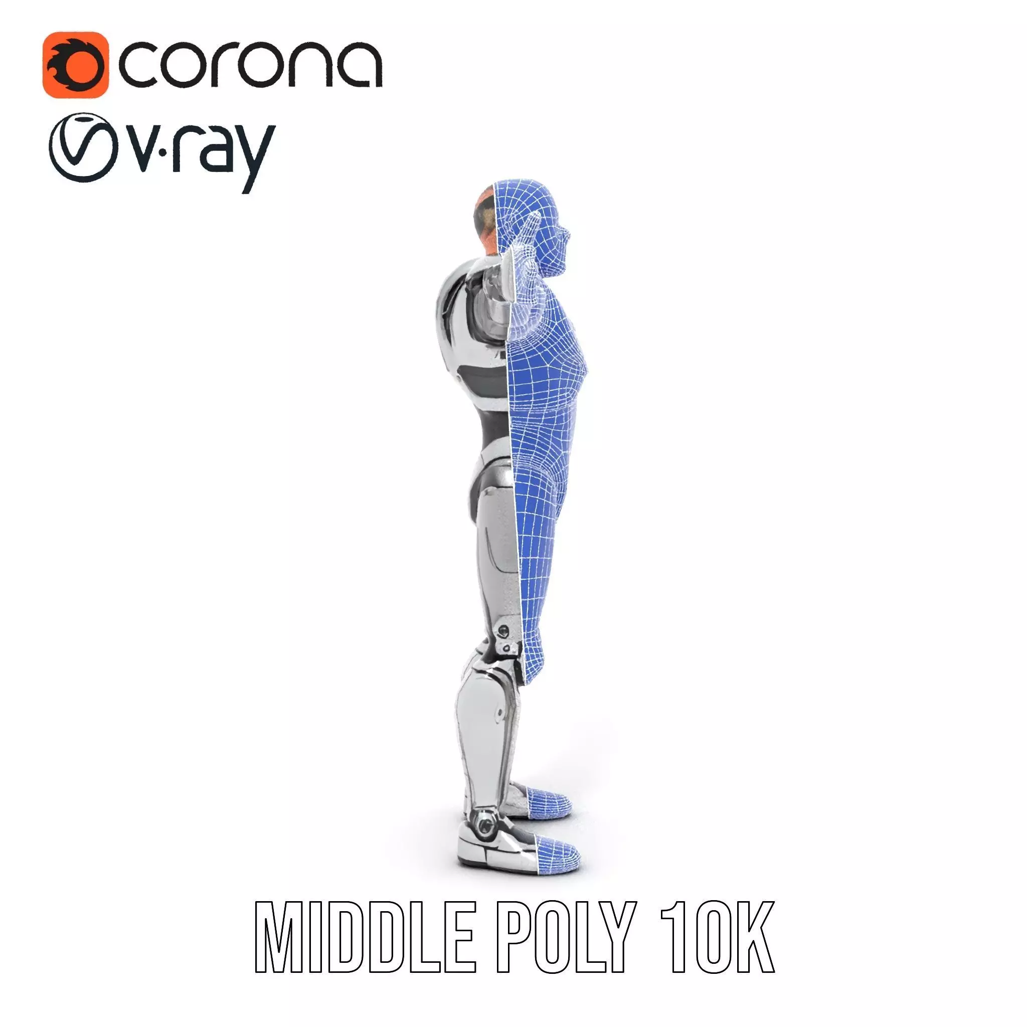 Futuristic Humanoid Robot Model Pack Low-poly 3D model_27