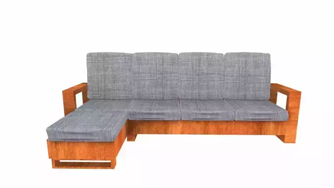 L Shape Sofa PBR Textured Low-poly 3D model