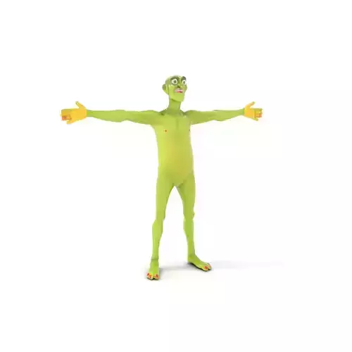 Green Alien Character Model Pack with Expressive Design