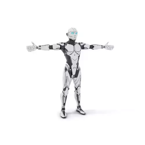 Advanced Humanoid Robot Model Pack with Articulated Features Low-poly 3D model