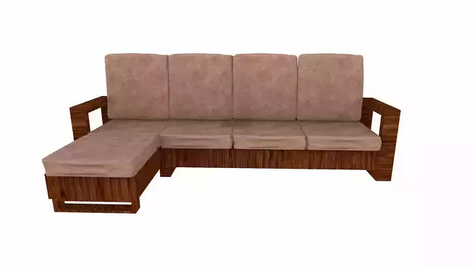 L Shape Sofa PBR Textured Low-poly 3D model