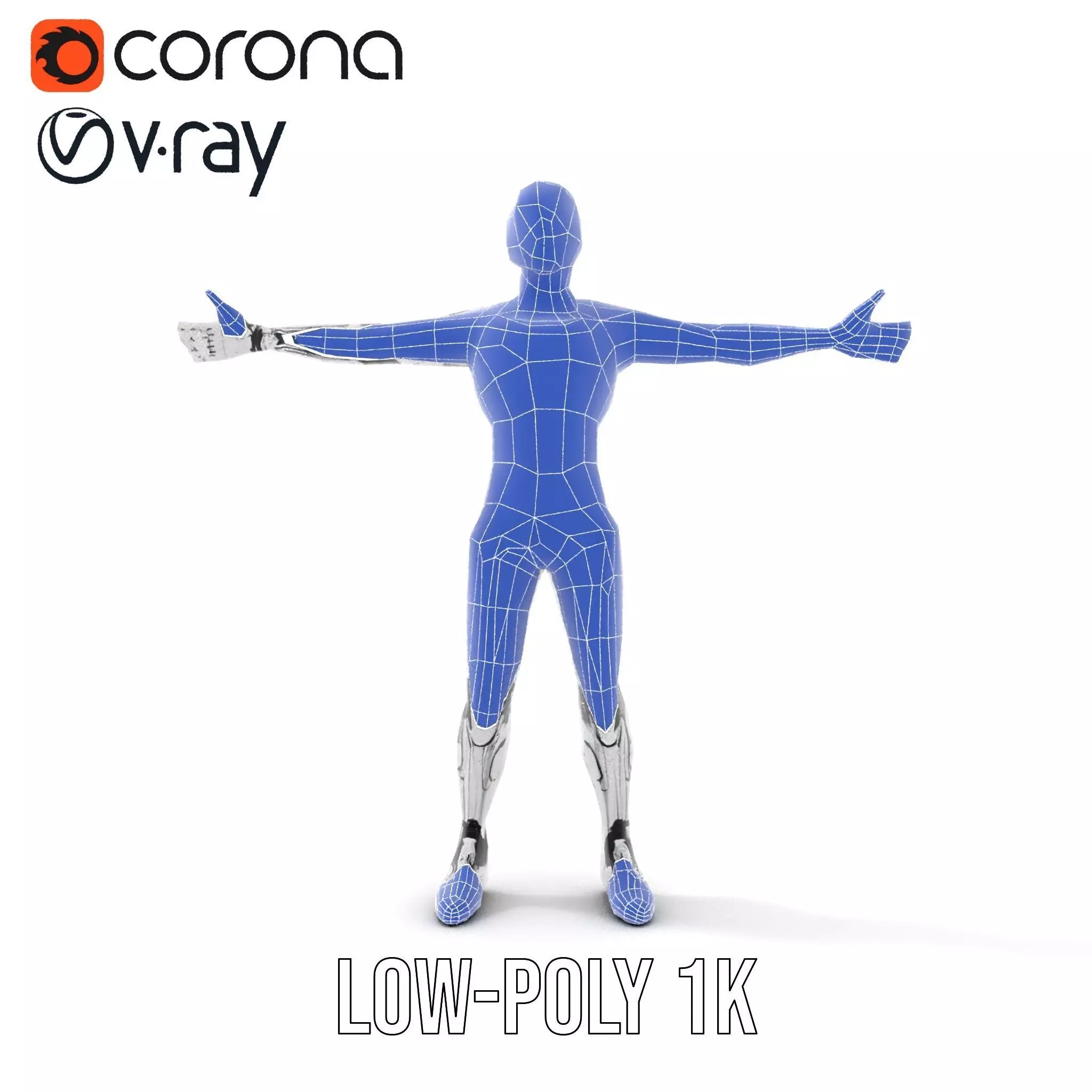 Humanoid Robot Armature Model Pack Low-poly 3D model_28