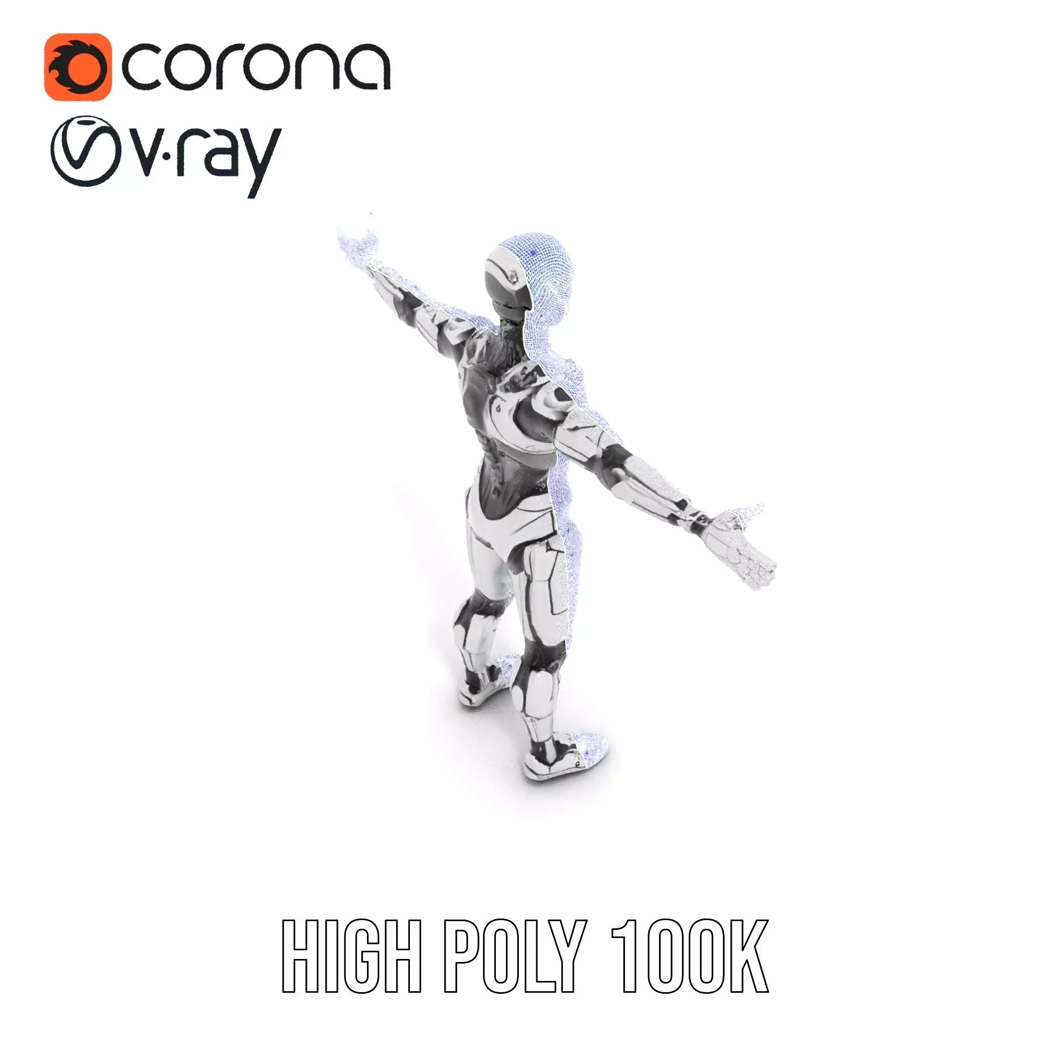 Humanoid Robot Armature Model Pack Low-poly 3D model_34