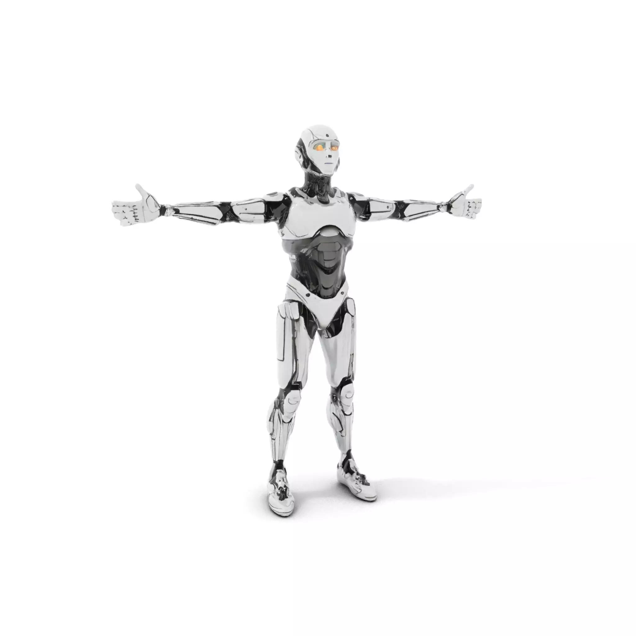 Humanoid Robot Armature Model Pack Low-poly 3D model_0