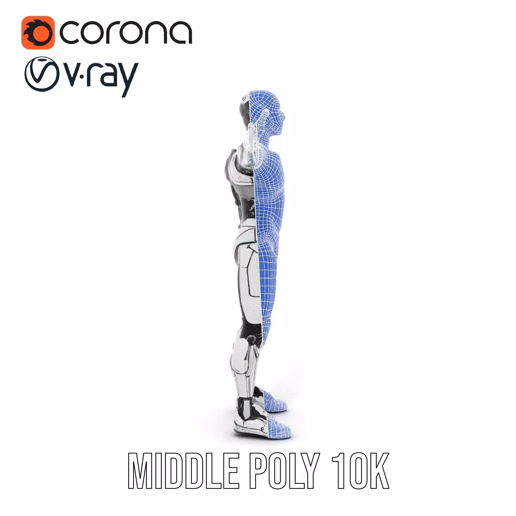 Humanoid Robot Armature Model Pack Low-poly 3D model_24