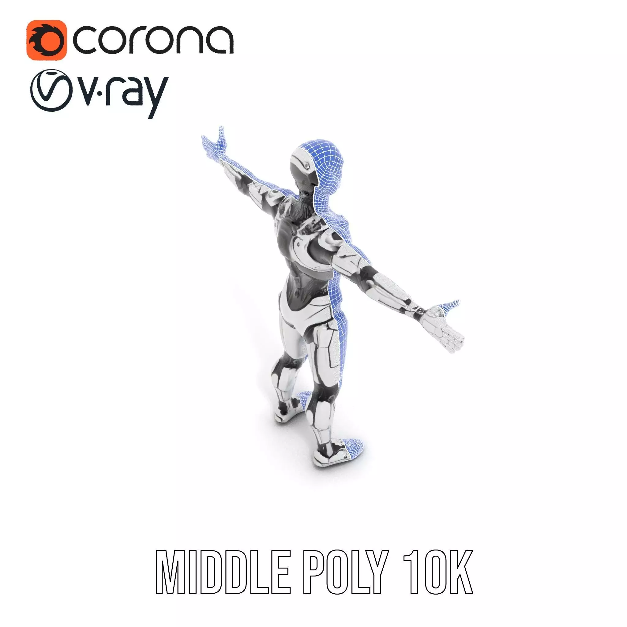 Humanoid Robot Armature Model Pack Low-poly 3D model_30