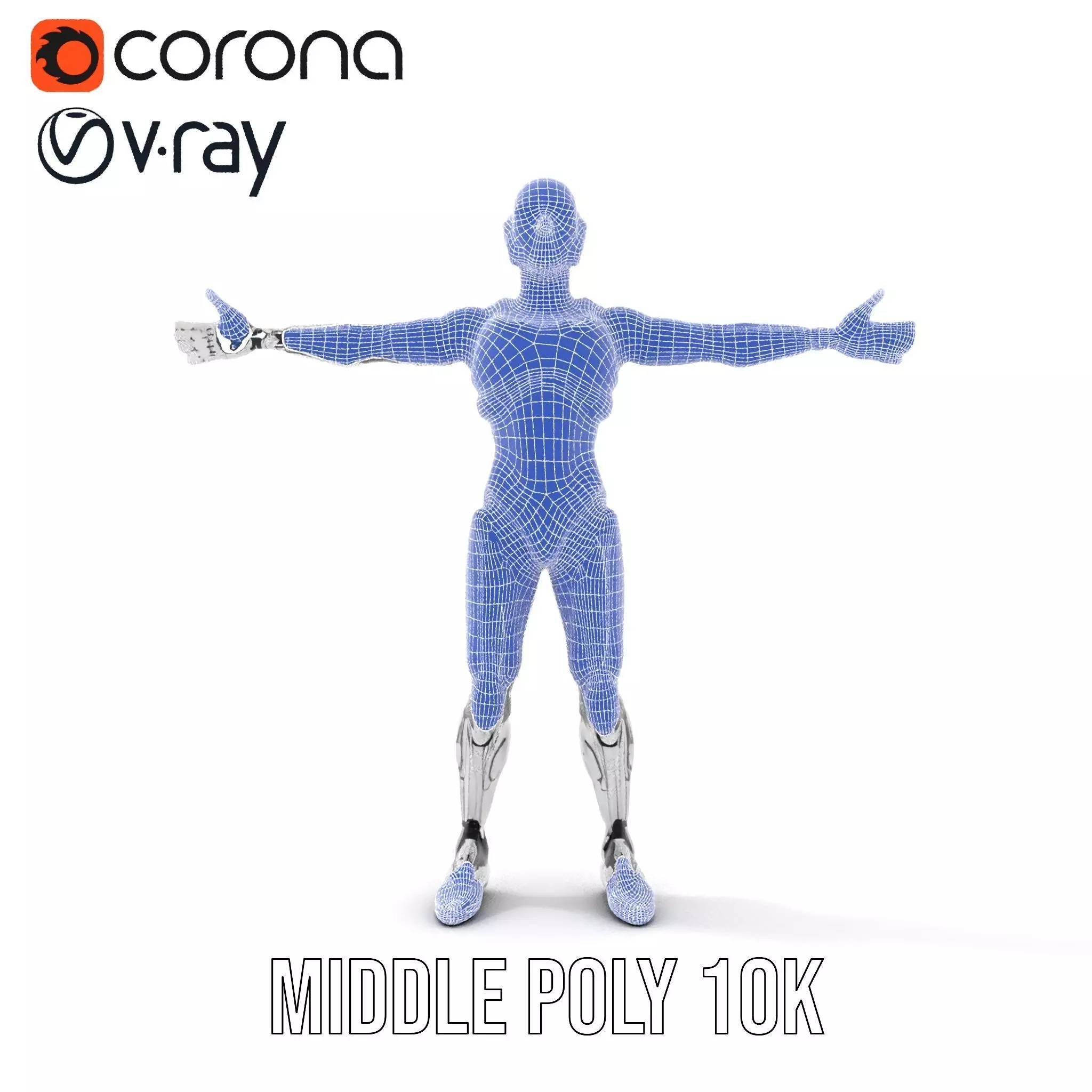 Humanoid Robot Armature Model Pack Low-poly 3D model_22