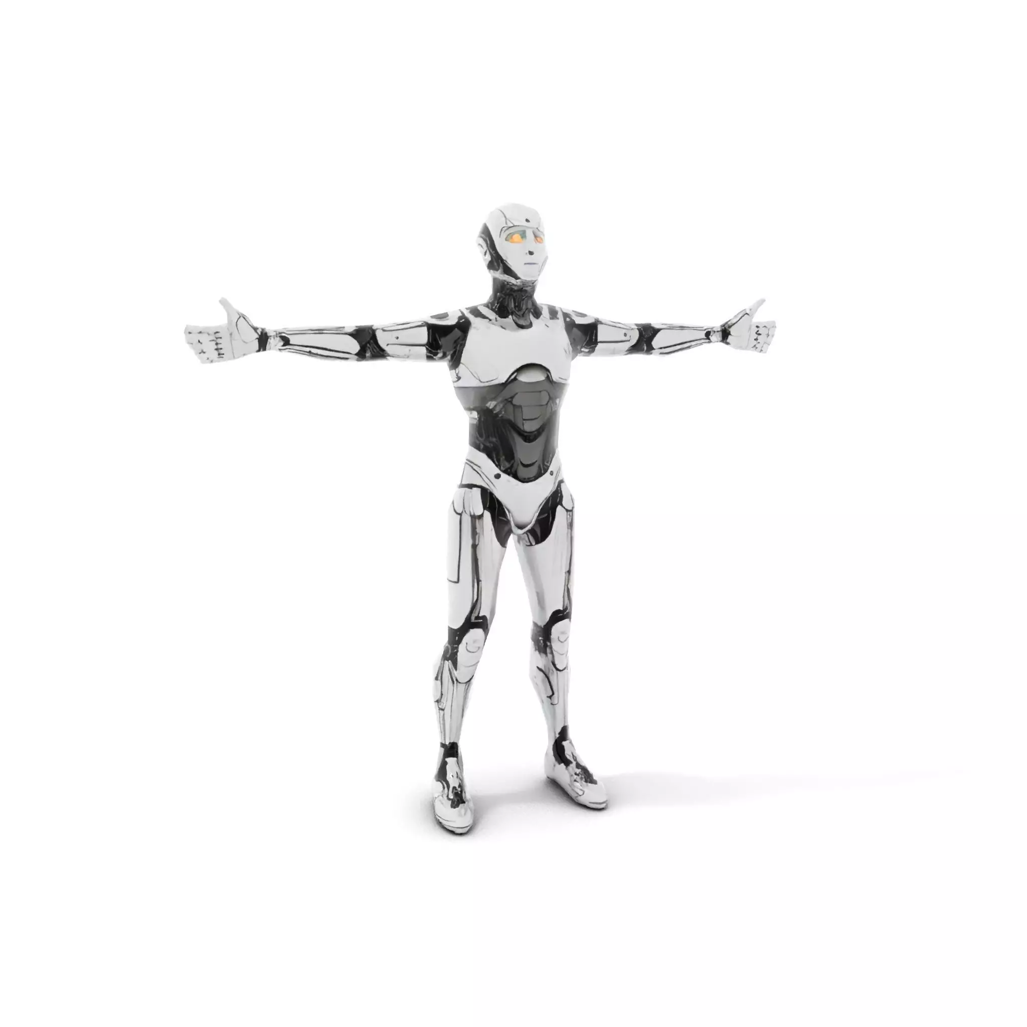 Humanoid Robot Armature Model Pack Low-poly 3D model_20