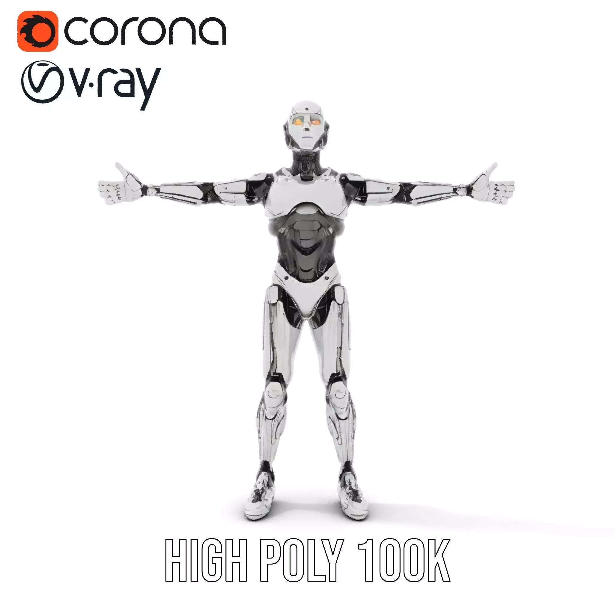 Humanoid Robot Armature Model Pack Low-poly 3D model_29