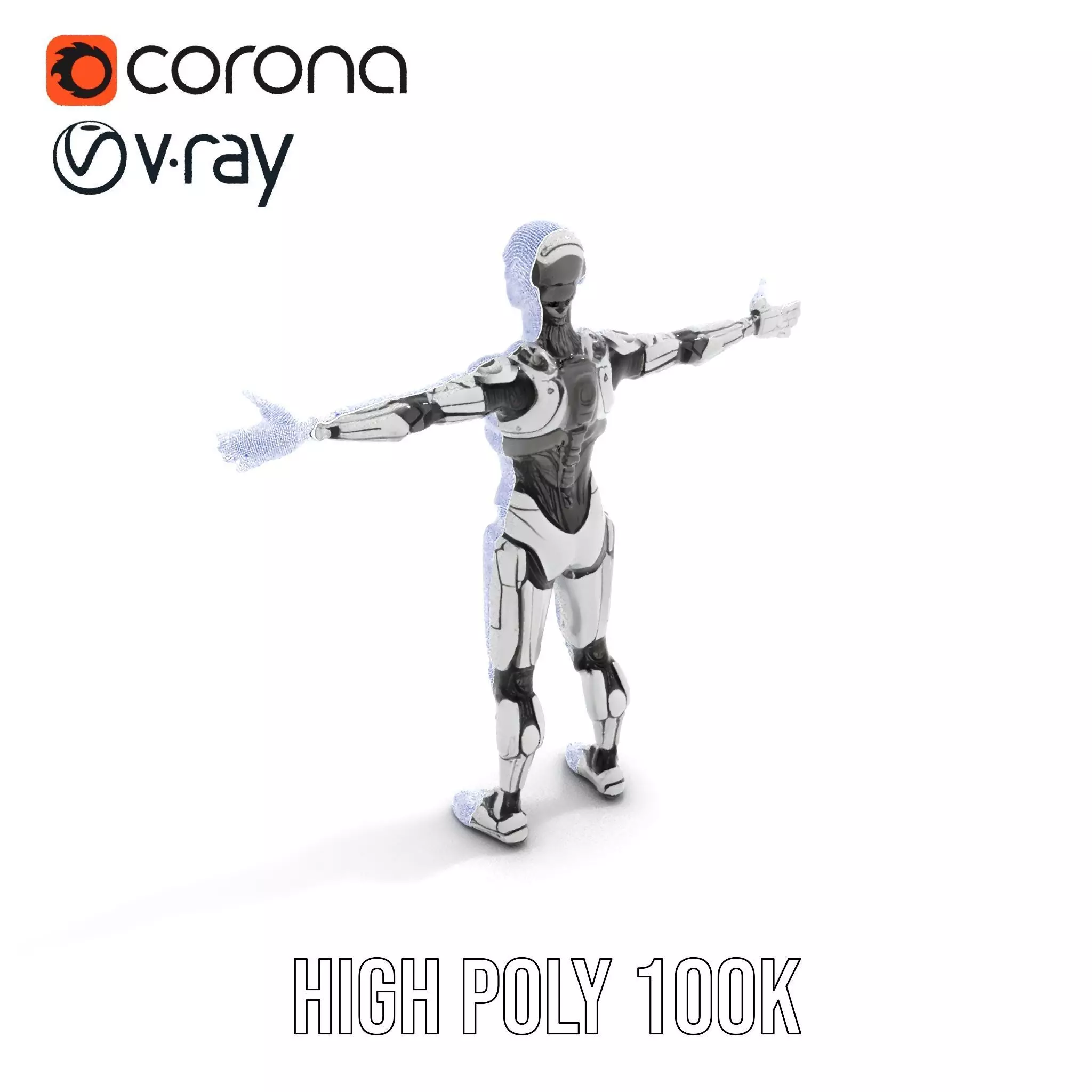 Humanoid Robot Armature Model Pack Low-poly 3D model_33