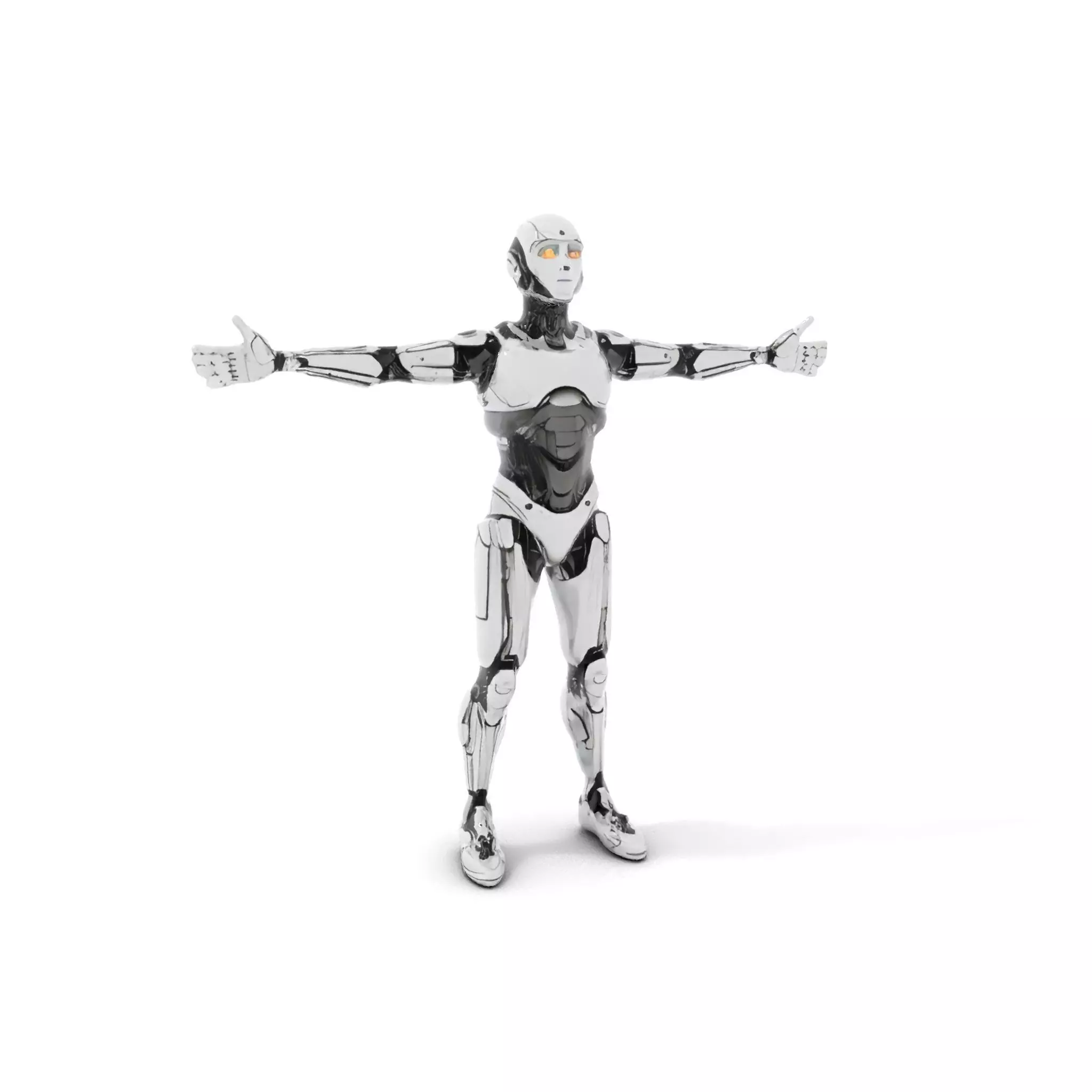 Humanoid Robot Armature Model Pack Low-poly 3D model_11