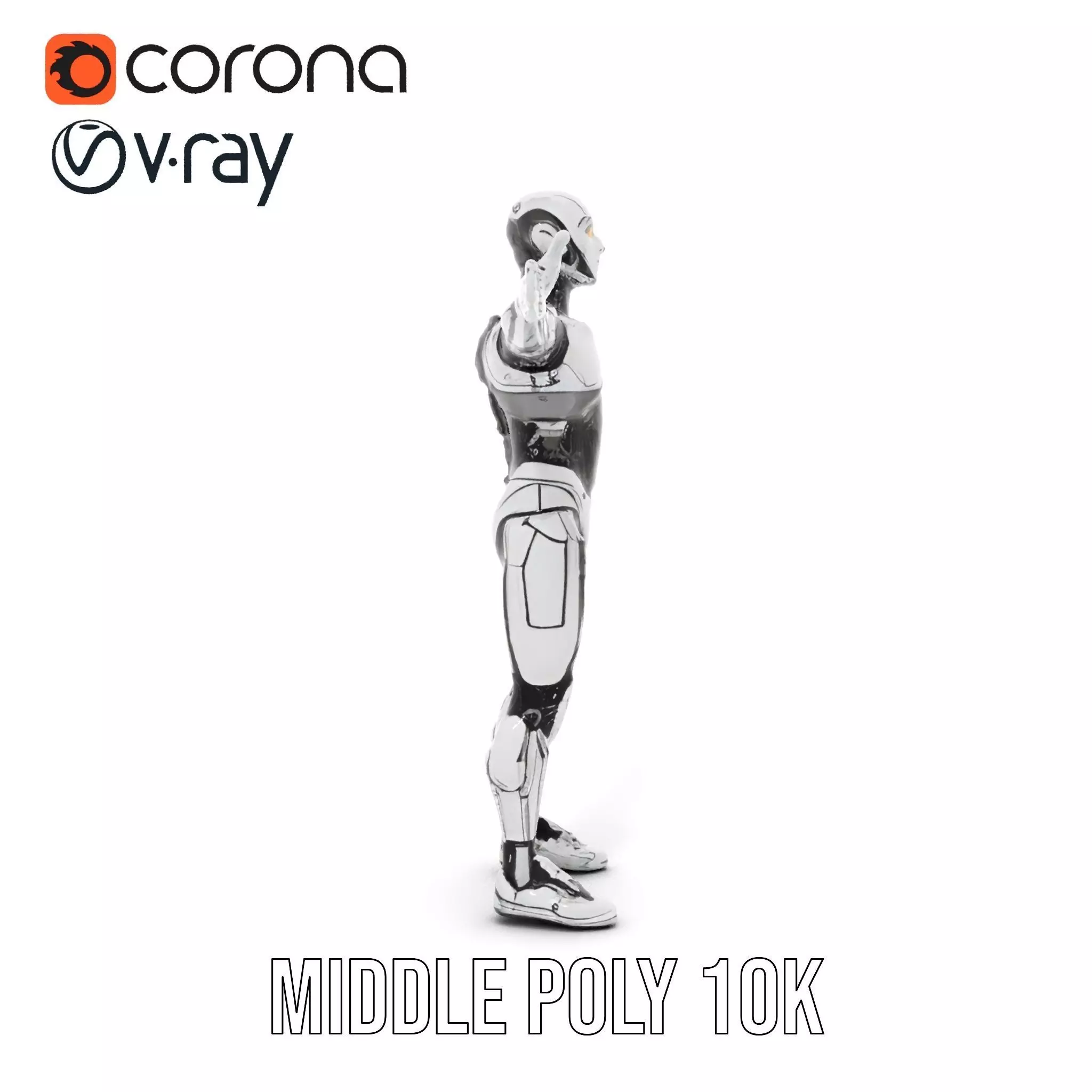 Humanoid Robot Armature Model Pack Low-poly 3D model_27