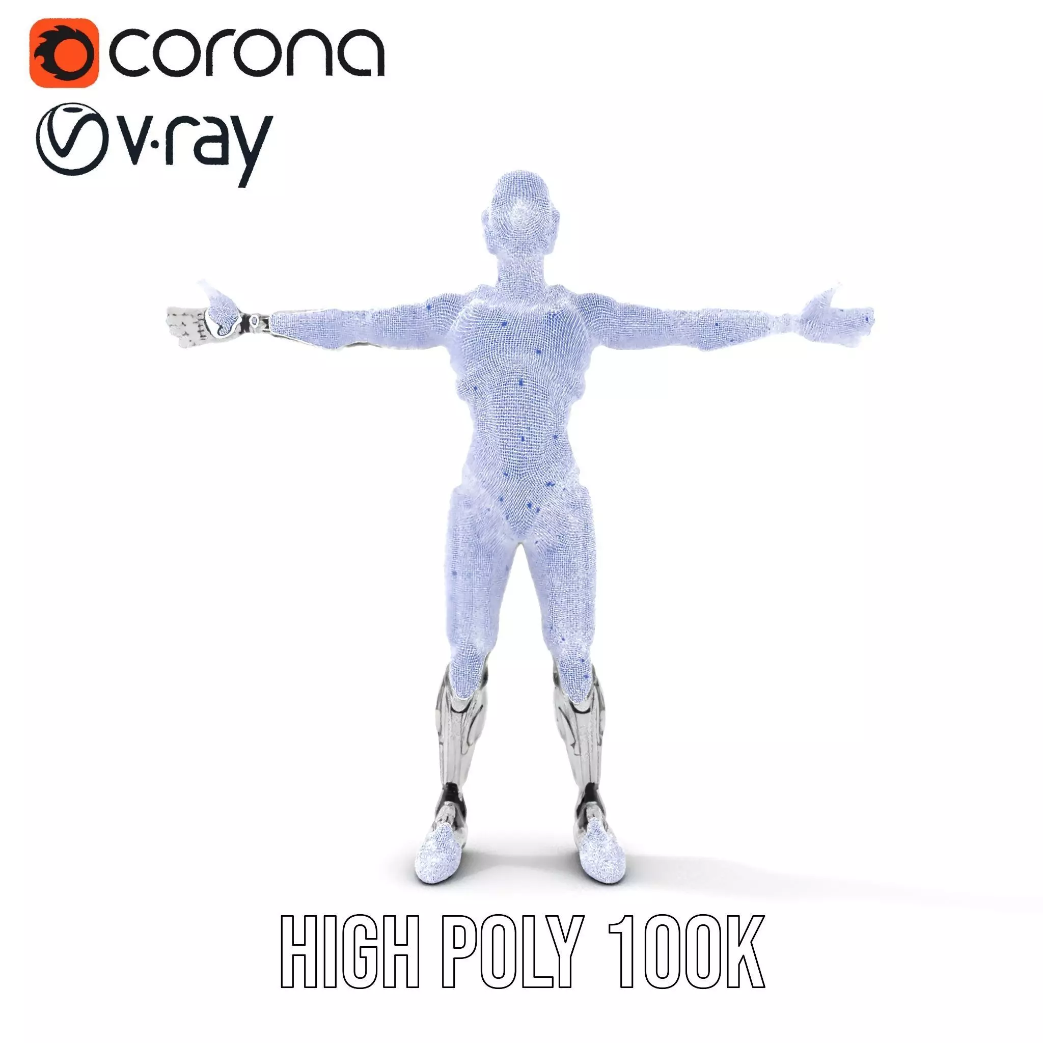Humanoid Robot Armature Model Pack Low-poly 3D model_35
