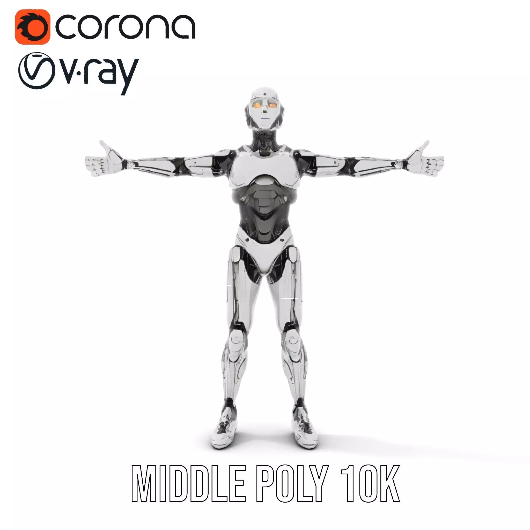 Humanoid Robot Armature Model Pack Low-poly 3D model_6