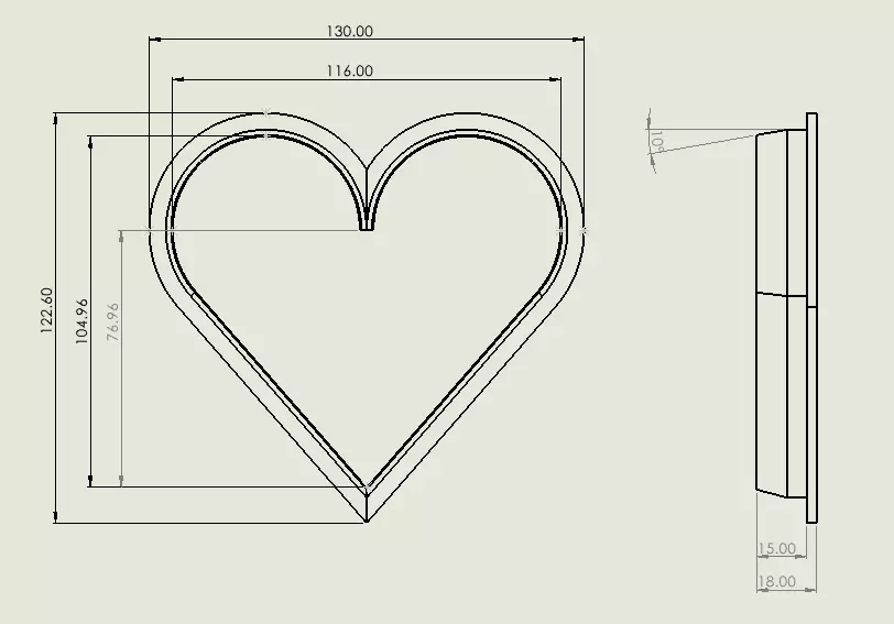 3D Printed Heart Shape Cookie Knife  3D print model_1
