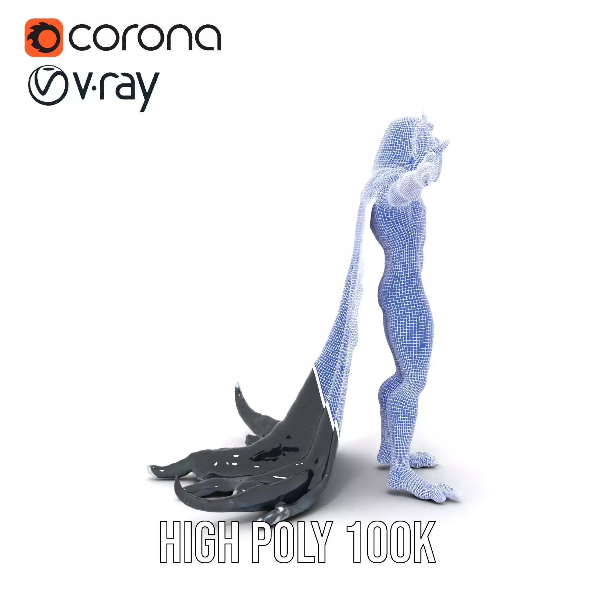 Dark Demon Character Model Pack with Armor and Cape Low-poly 3D model_31