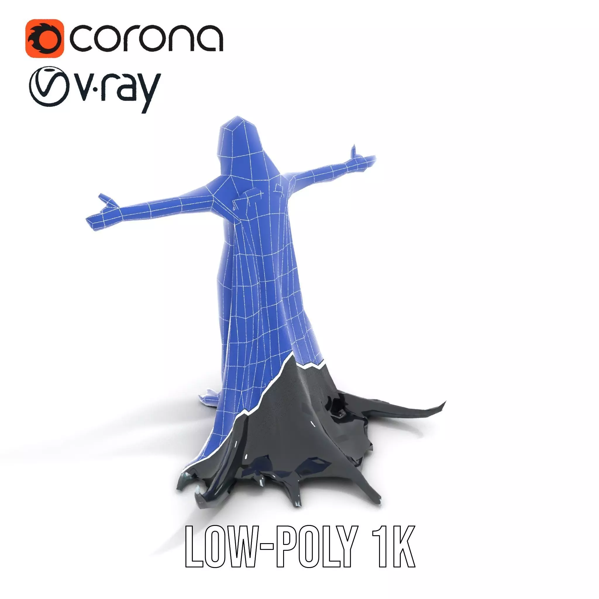 Dark Demon Character Model Pack with Armor and Cape Low-poly 3D model_24