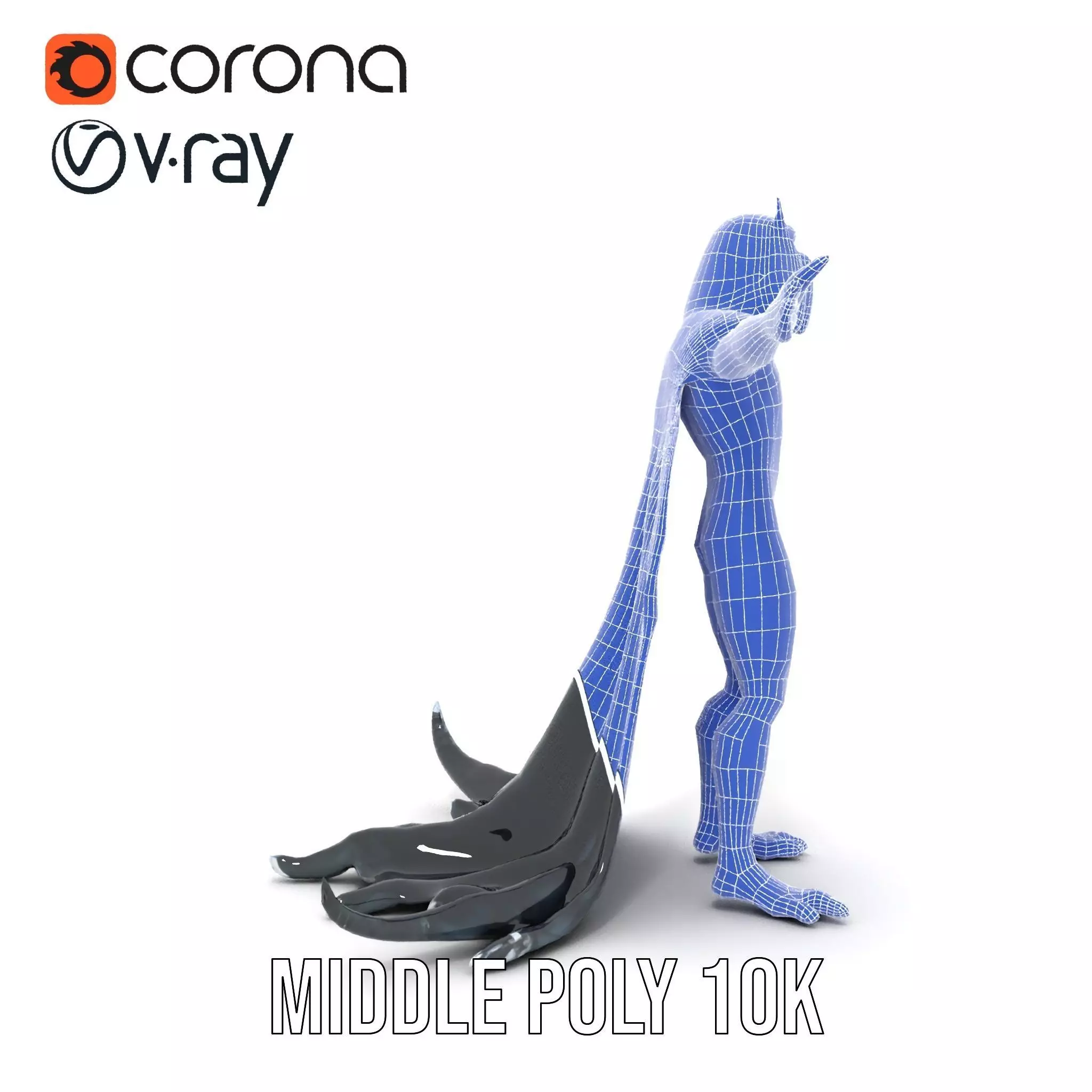 Dark Demon Character Model Pack with Armor and Cape Low-poly 3D model_21