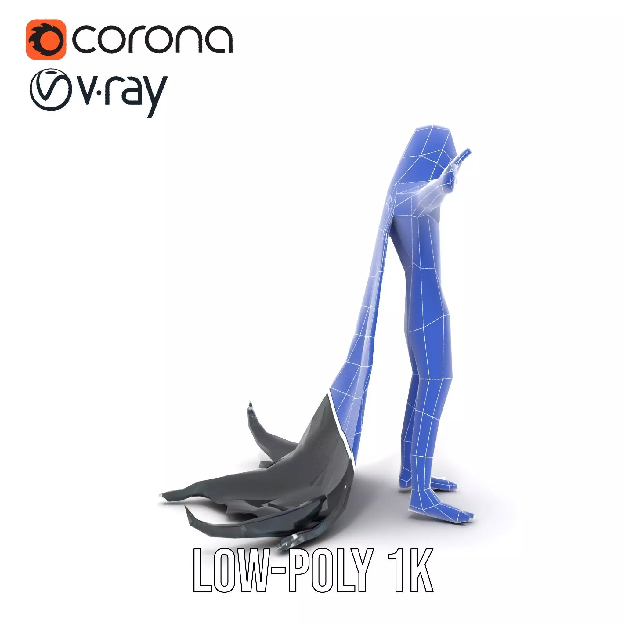 Dark Demon Character Model Pack with Armor and Cape Low-poly 3D model_27