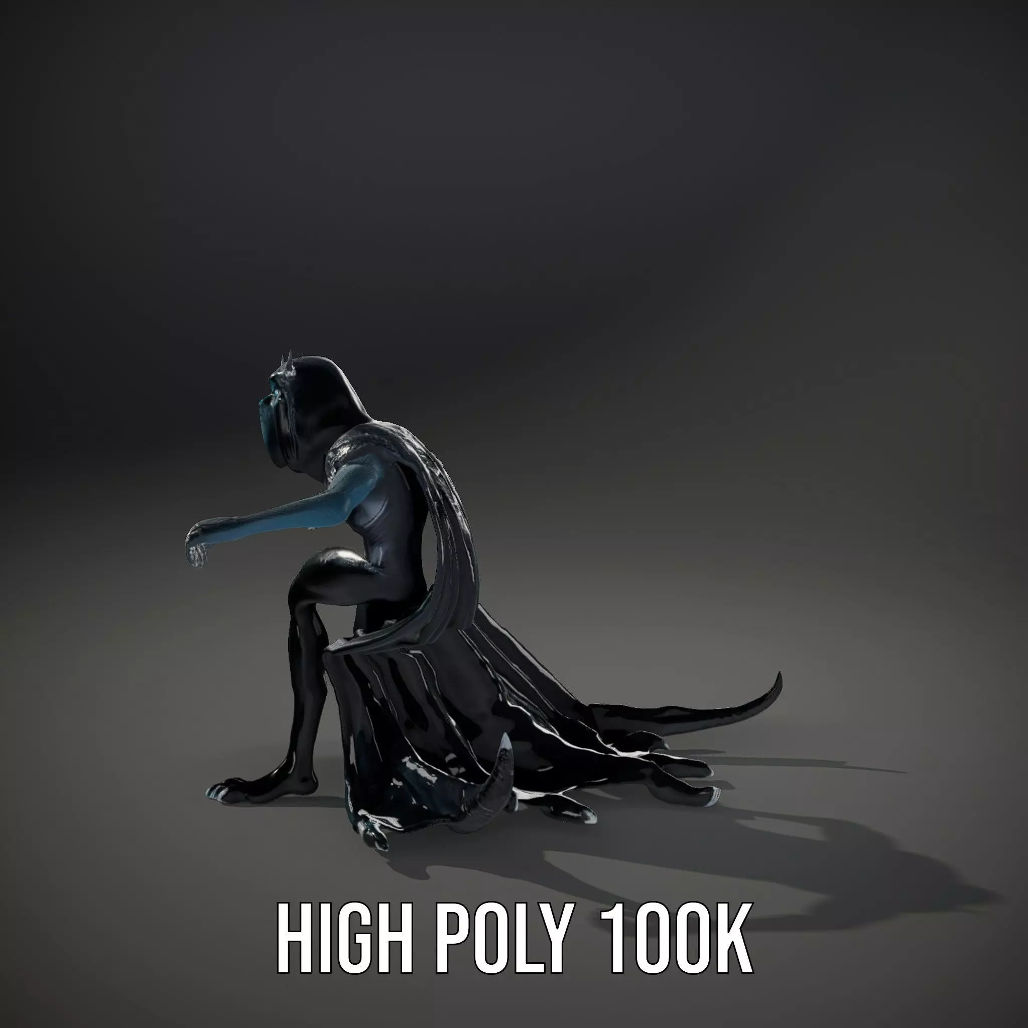 Dark Demon Character Model Pack with Armor and Cape Low-poly 3D model_34