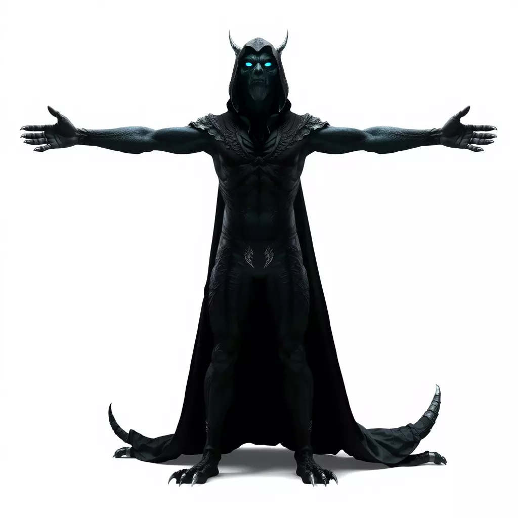 Dark Demon Character Model Pack with Armor and Cape Low-poly 3D model_2