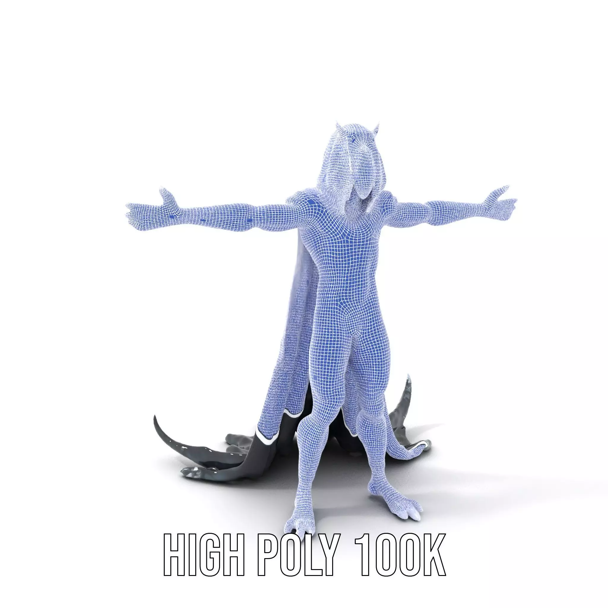 Dark Demon Character Model Pack with Armor and Cape Low-poly 3D model_4