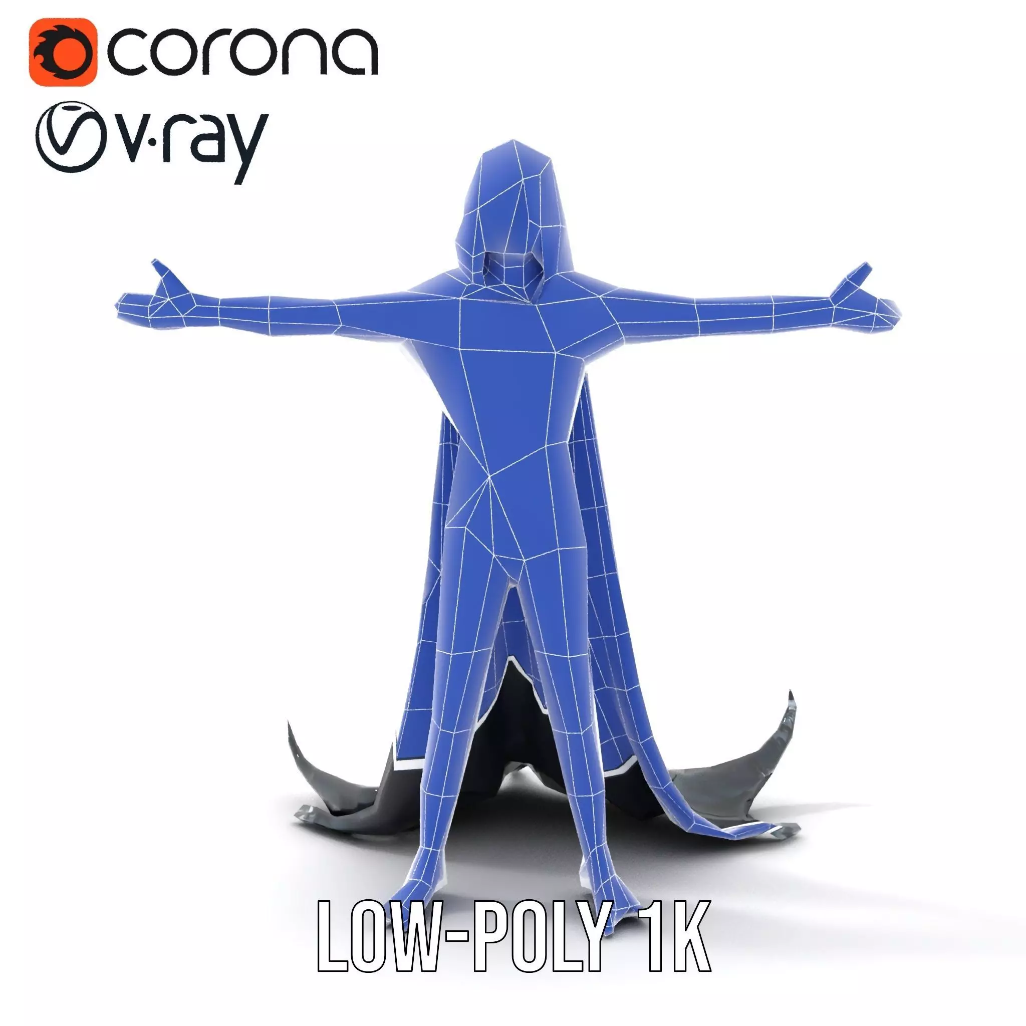 Dark Demon Character Model Pack with Armor and Cape Low-poly 3D model_19